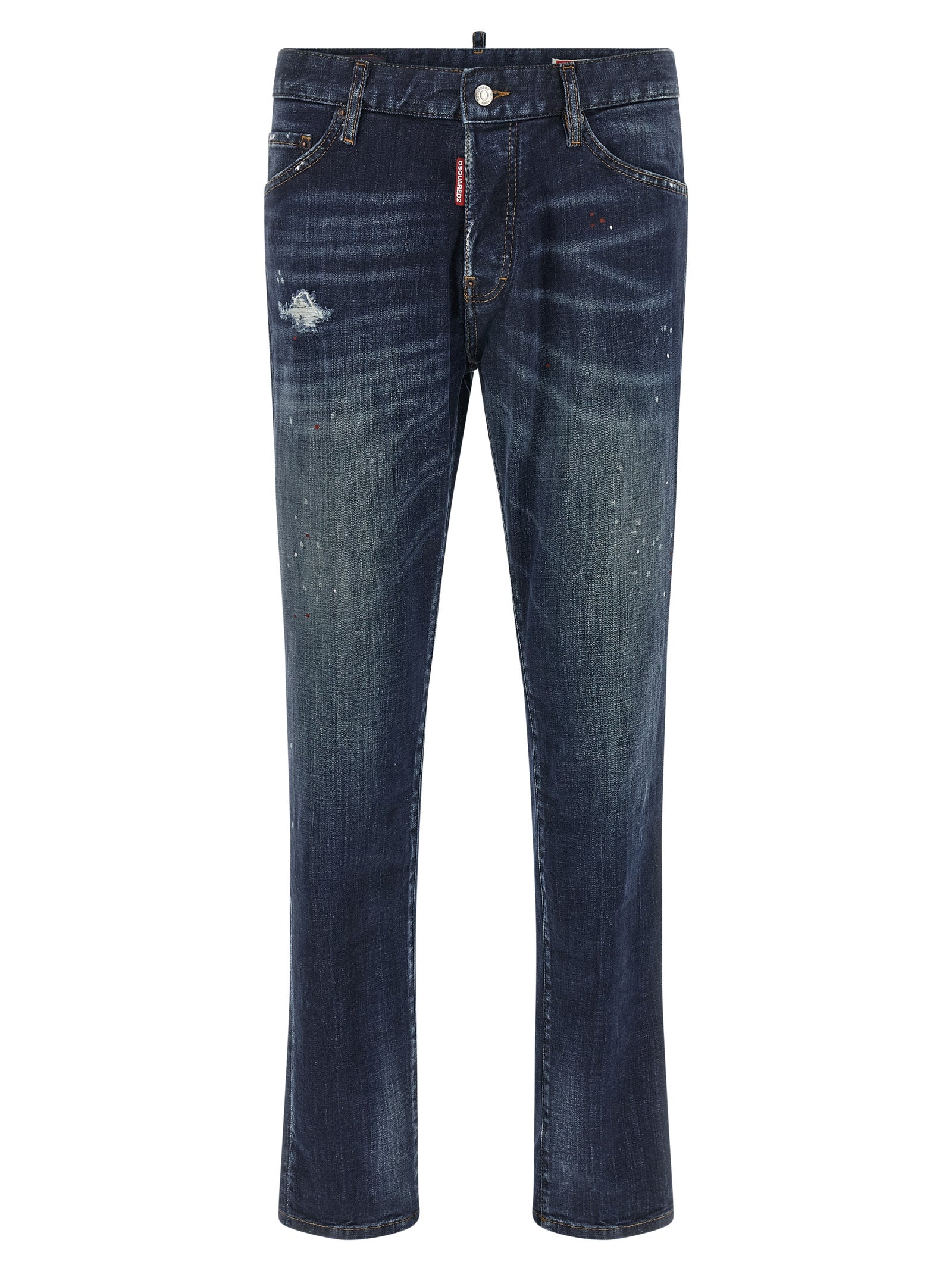 Dsquared² Blue Cotton Straight-Leg Jeans