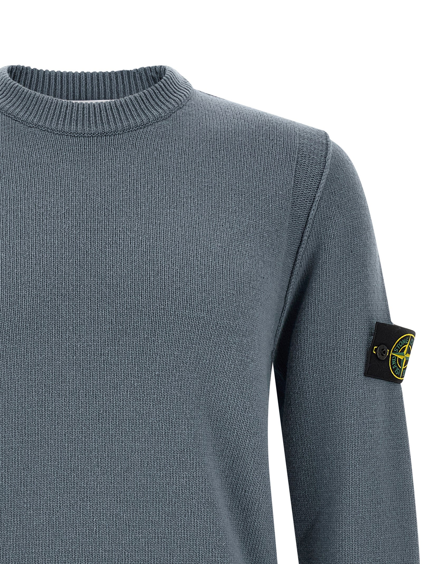 Stone Island Blue Virgin Wool Cardigan