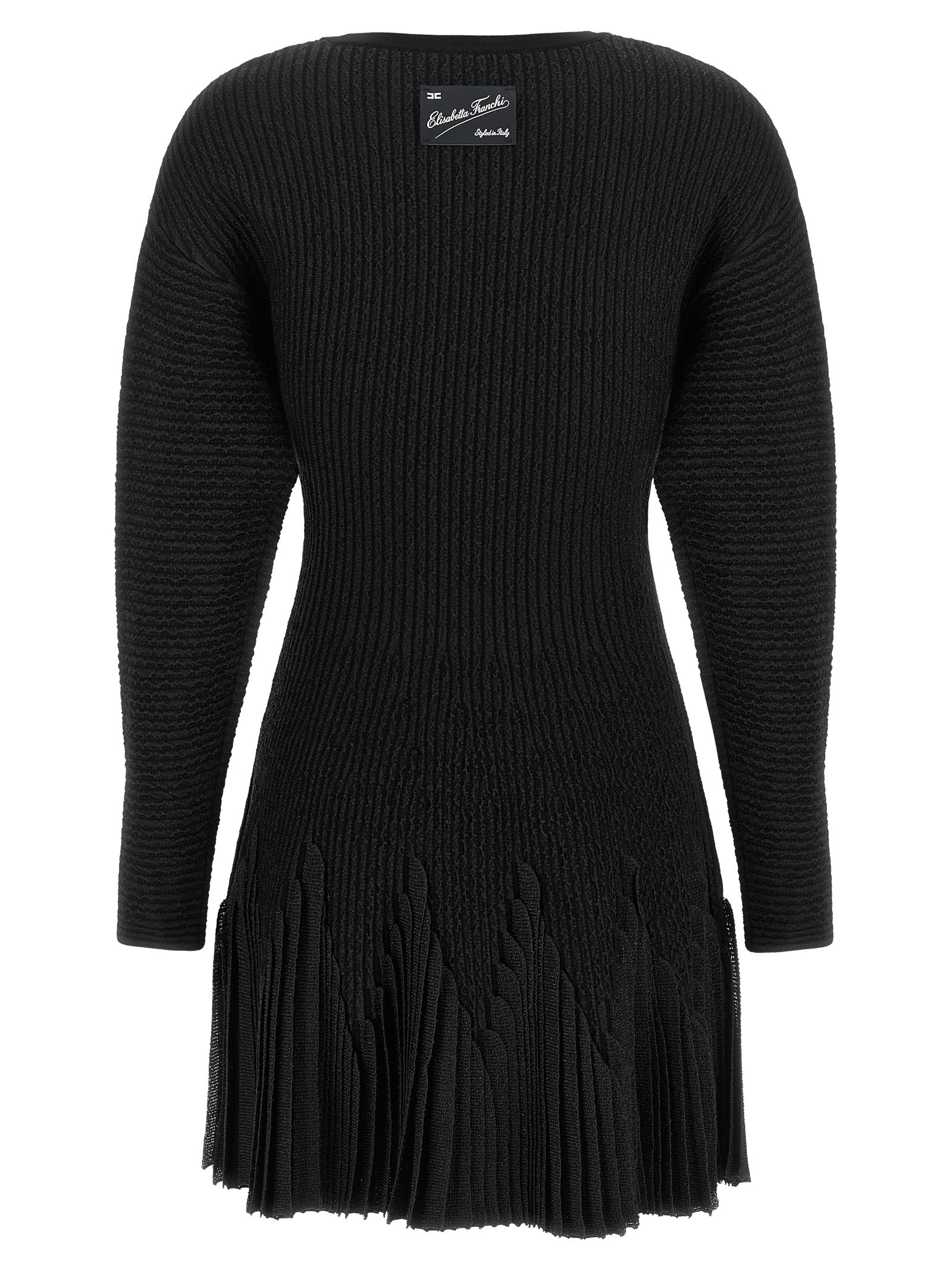 Elisabetta Franchi Black Viscose Short Dress