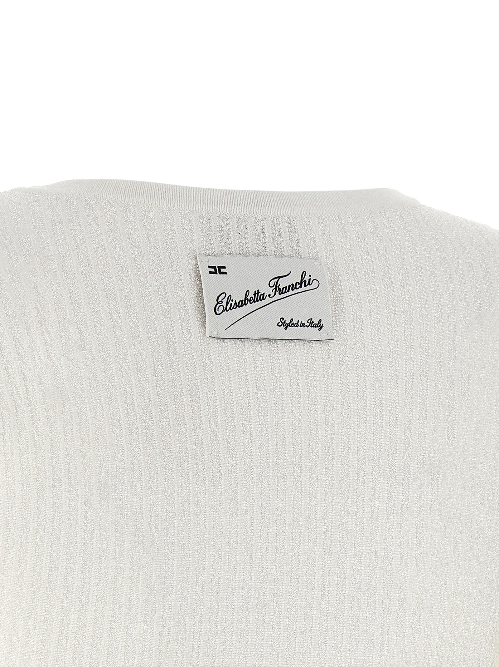 Elisabetta Franchi White Viscose Short Dress