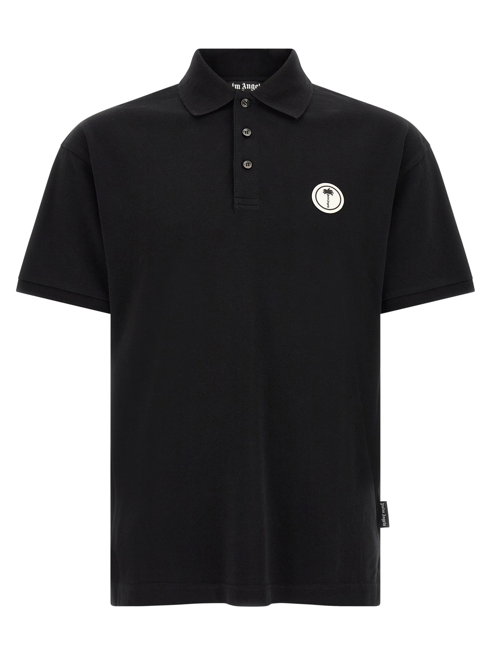 Palm Angels Black Cotton Polo Shirt