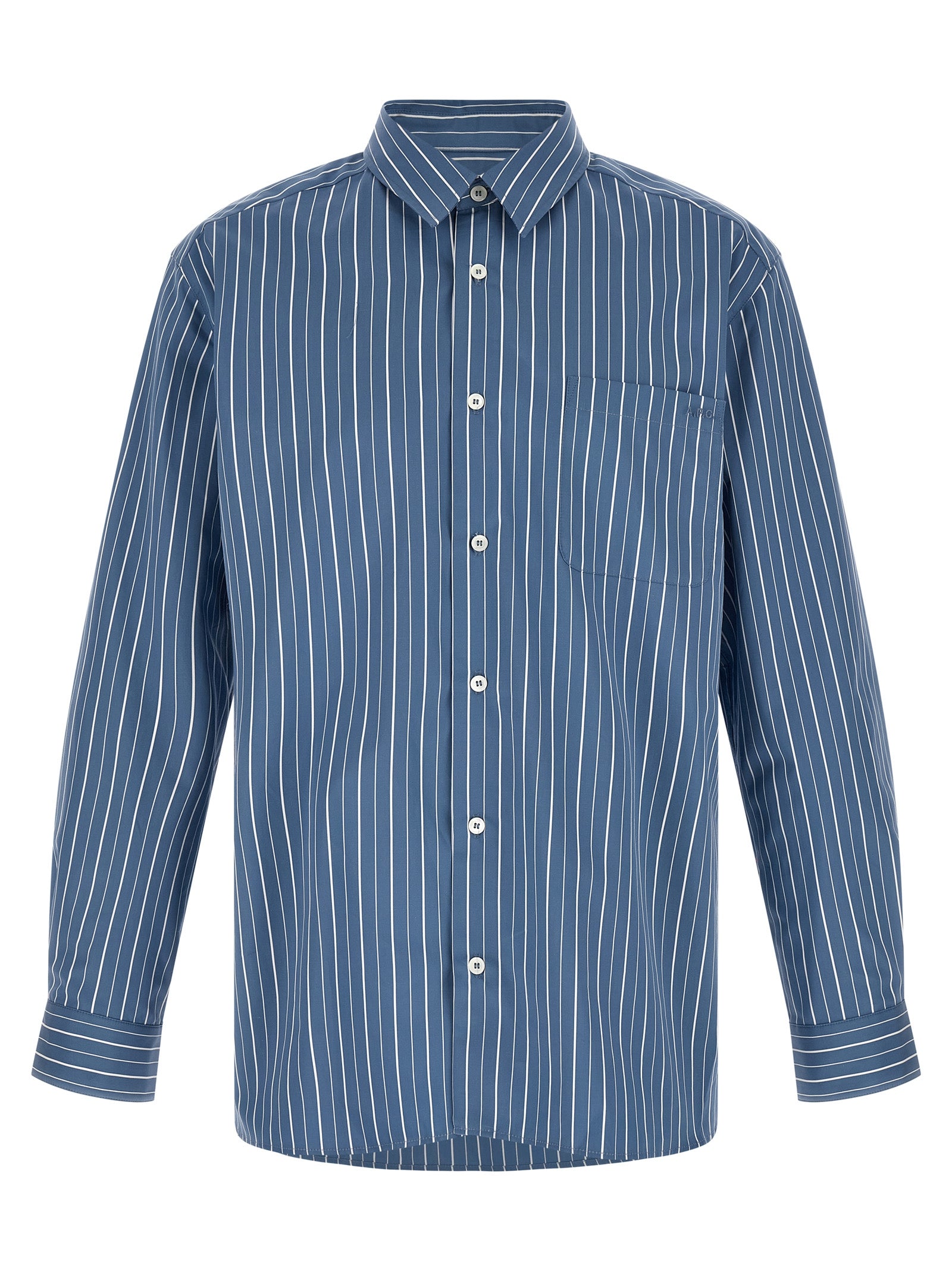 A.P.C. Blue Cotton Blouse