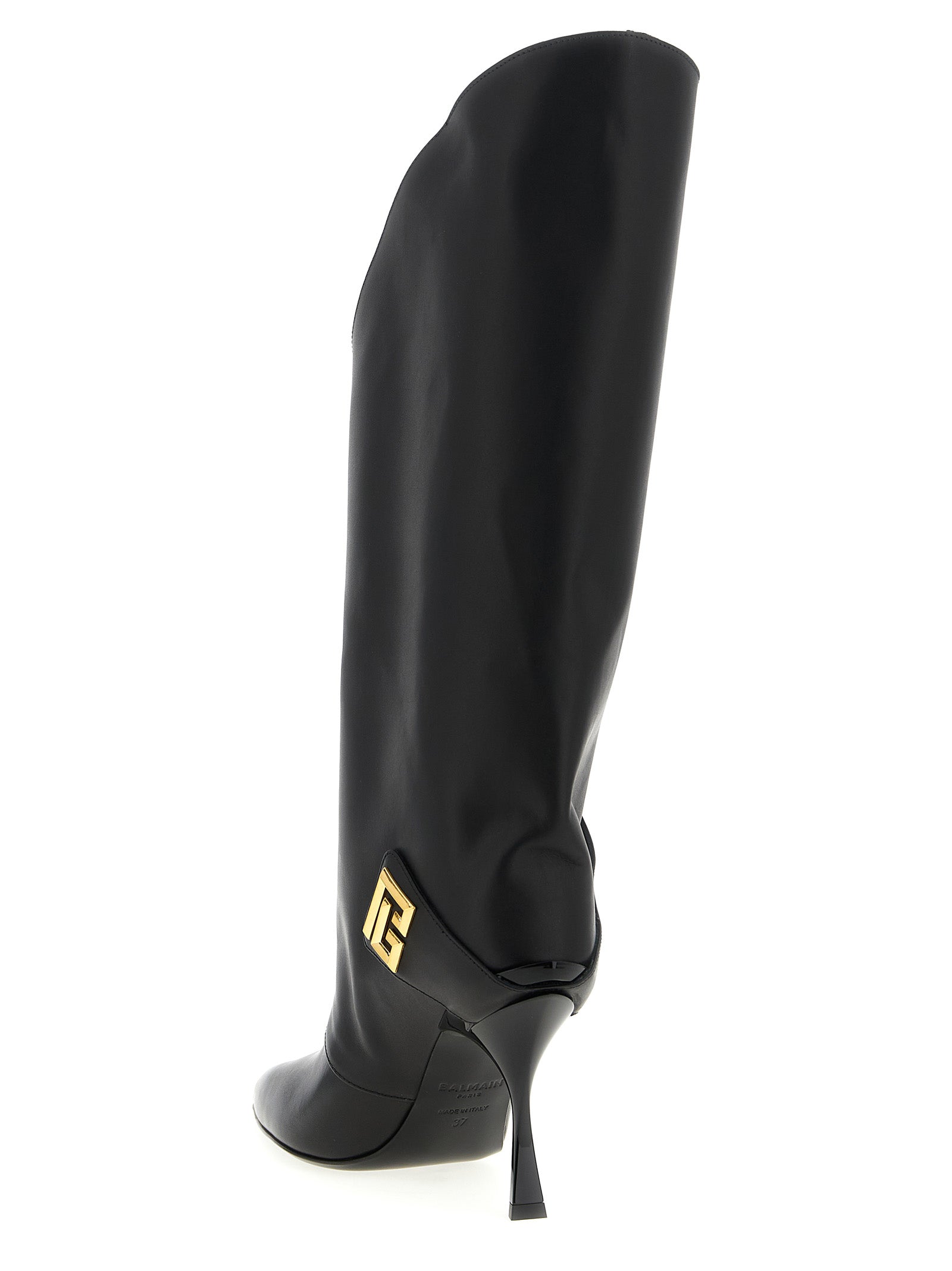 Balmain Black Calfskin Over The Knee