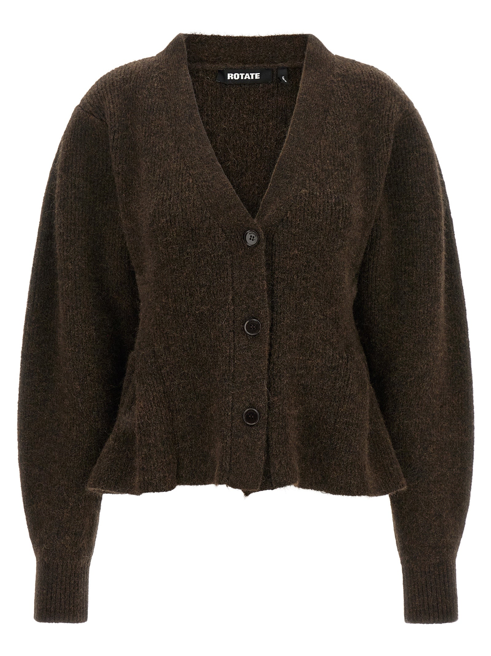 ROTATE BIRGER CHRISTENSEN Brown Wool Cardigan