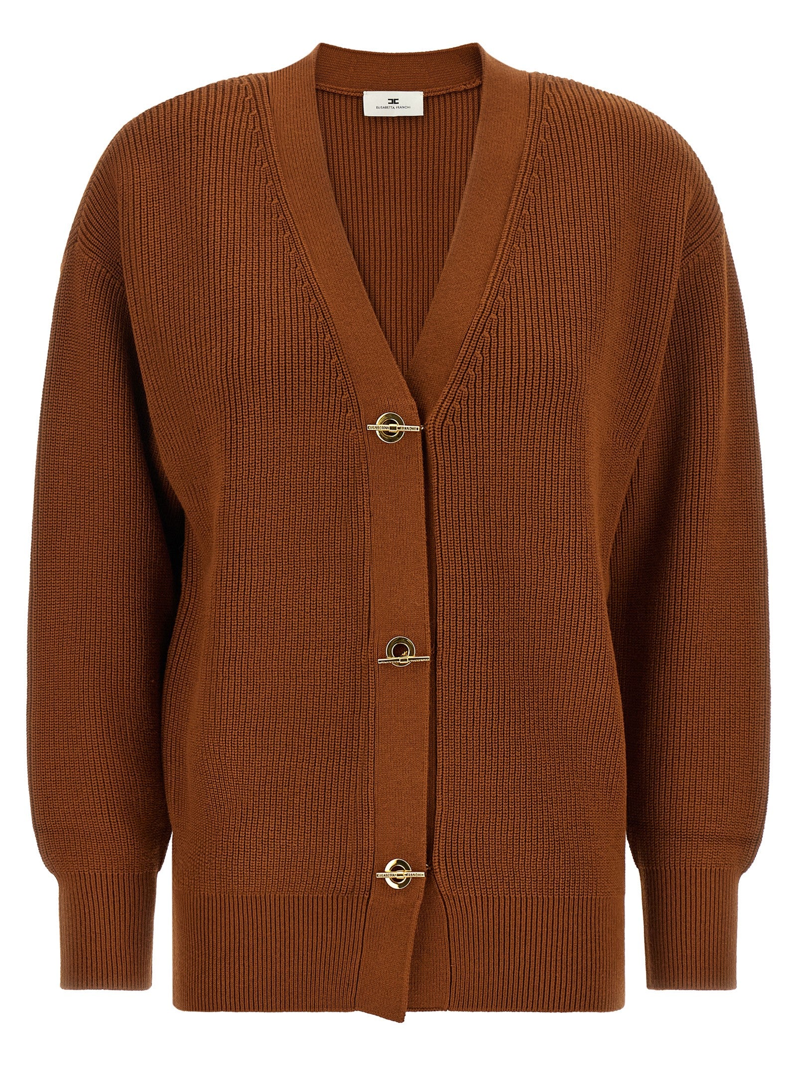 Elisabetta Franchi Brown Viscose Cardigan