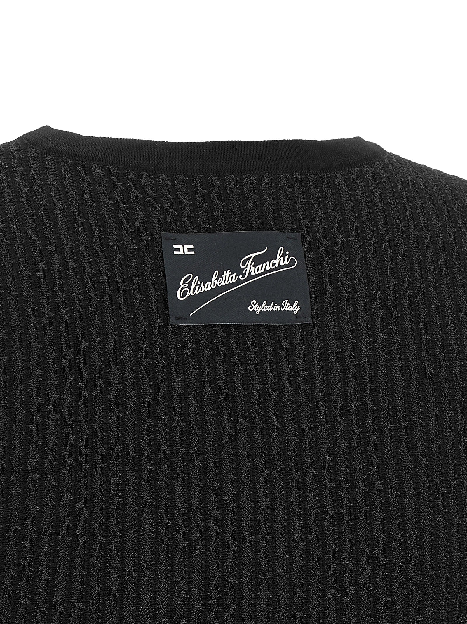 Elisabetta Franchi Black Viscose Sleeveles T-Shirt