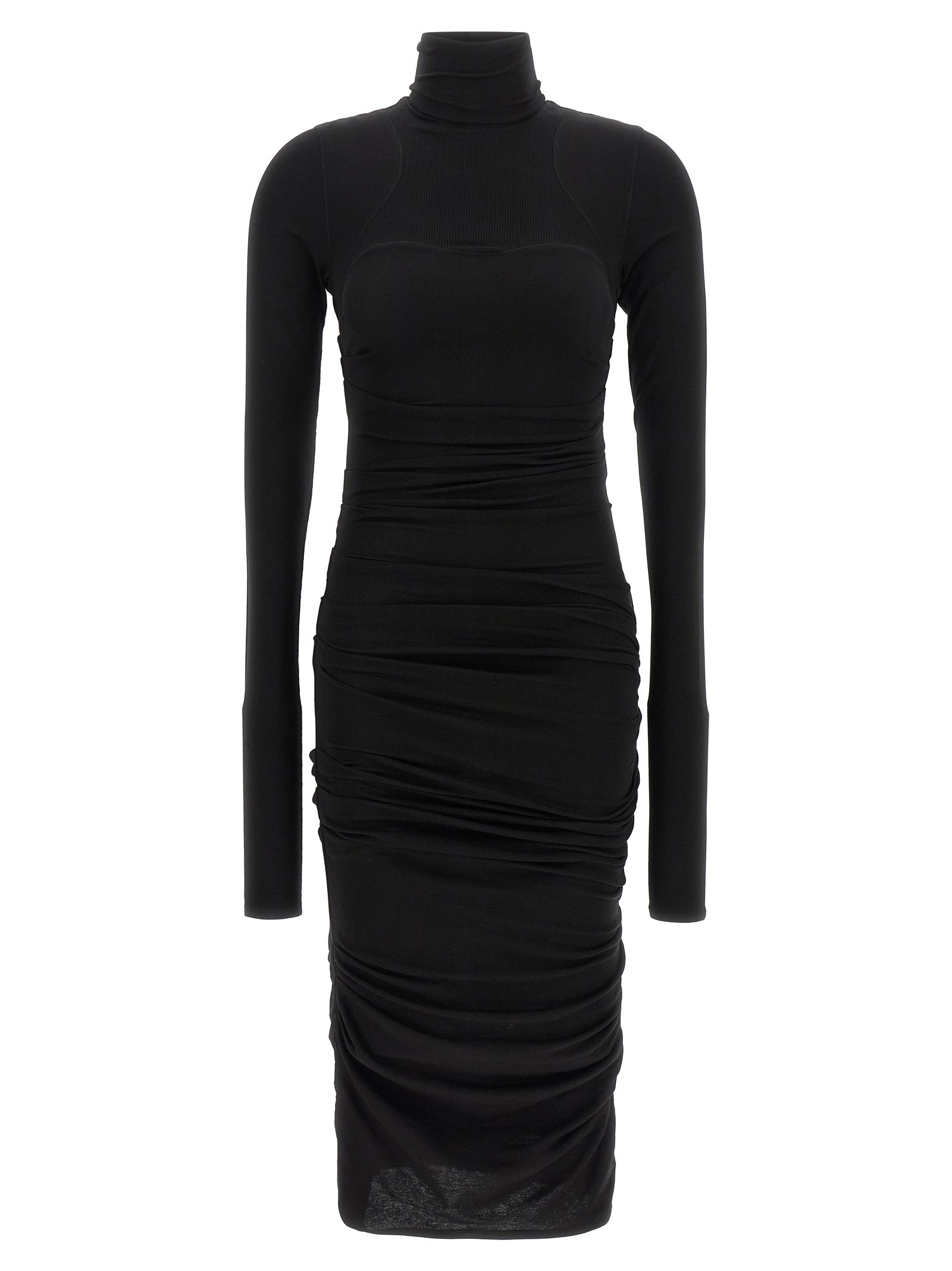 Elisabetta Franchi Black Lycra Midi Dress