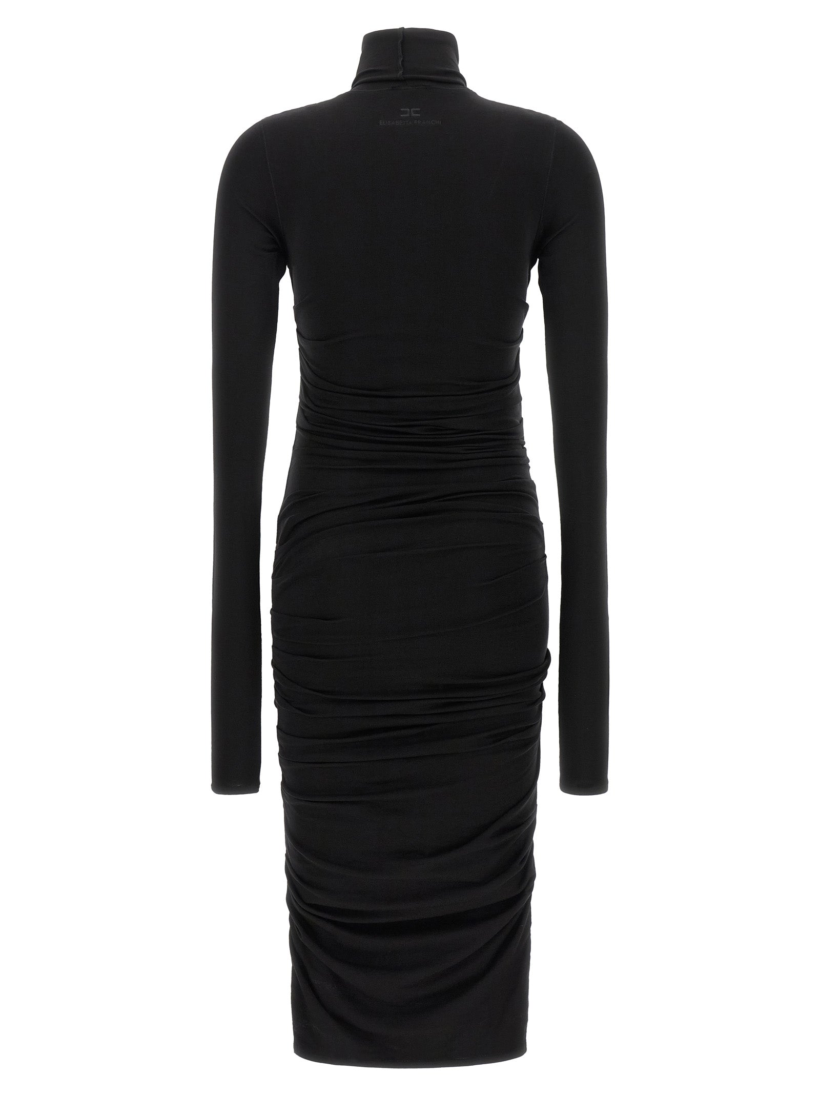 Elisabetta Franchi Black Lycra Midi Dress