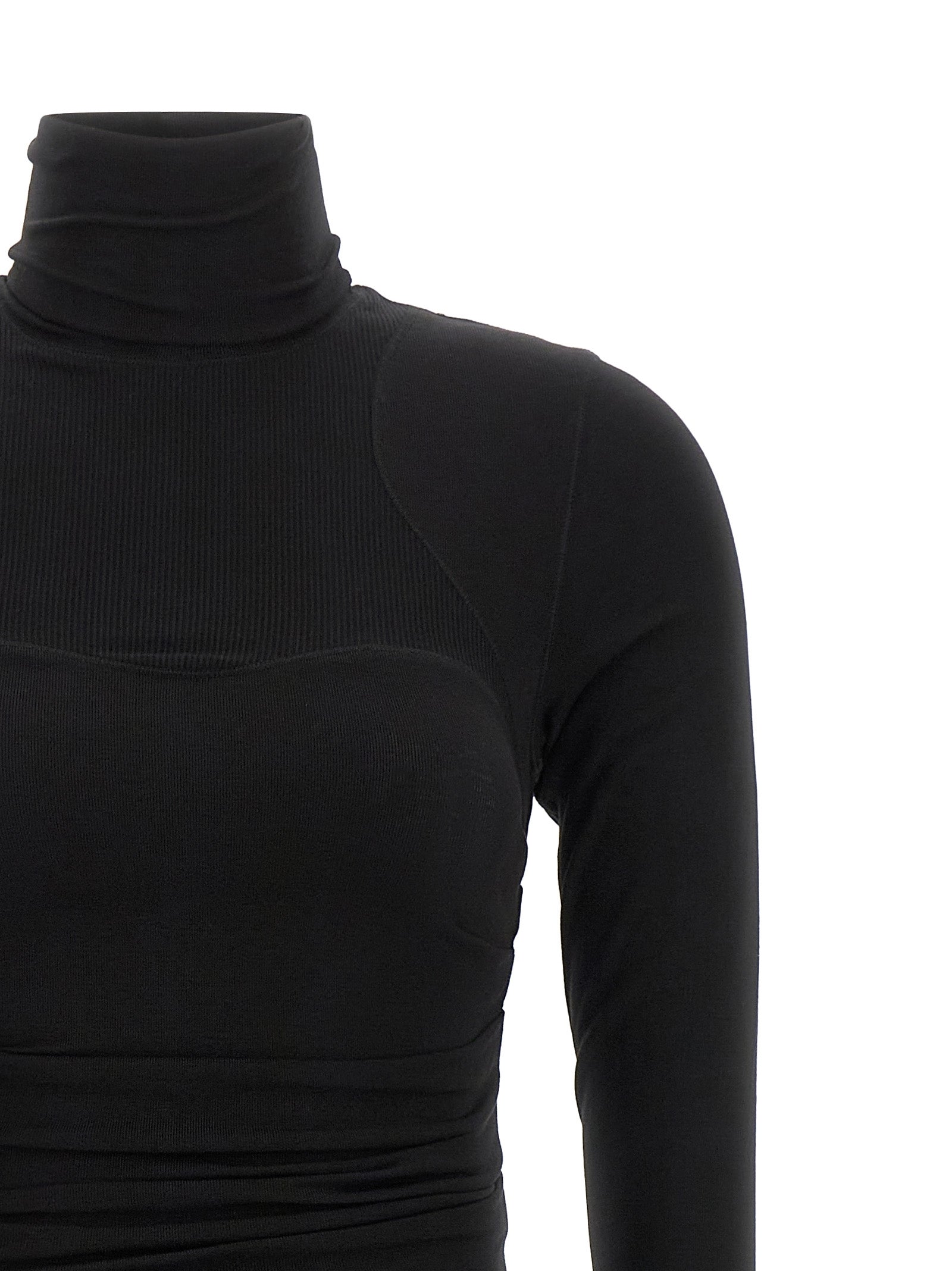 Elisabetta Franchi Black Lycra Midi Dress