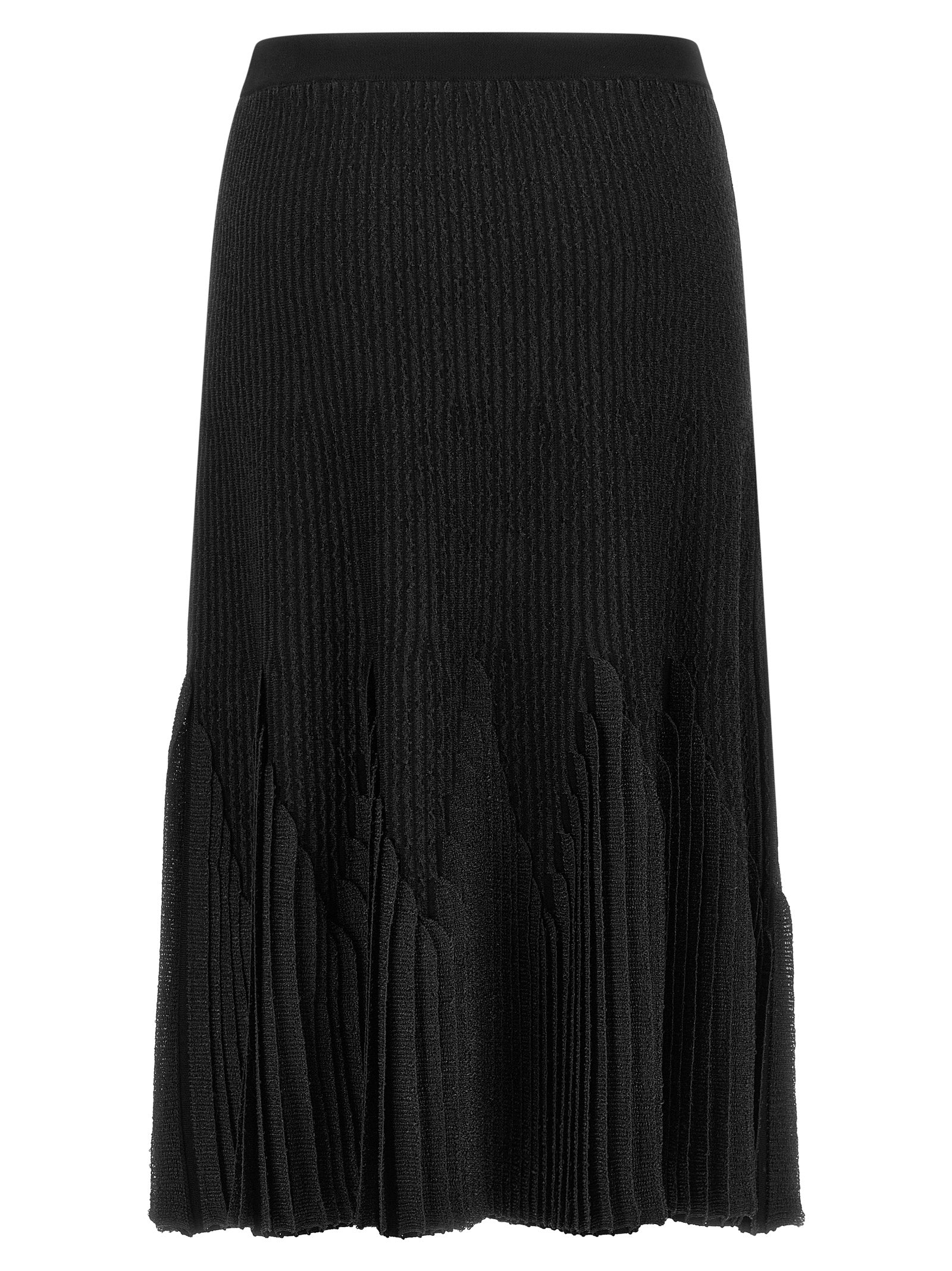 Elisabetta Franchi Black Viscose Midi Skirt