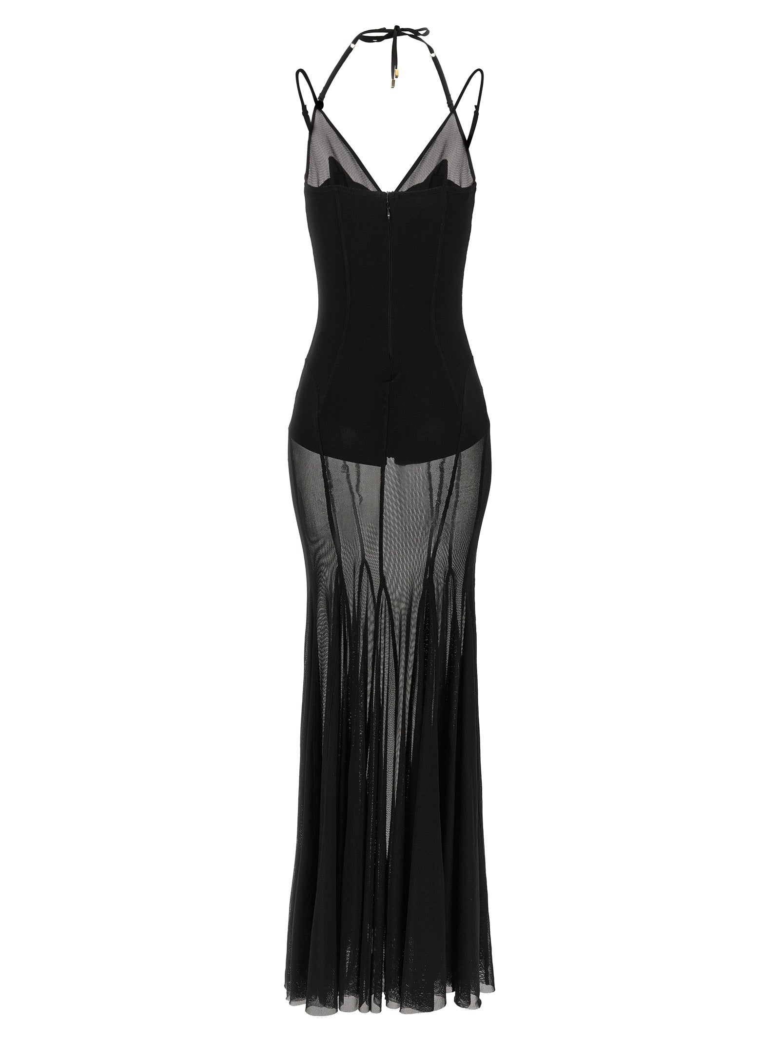 Elisabetta Franchi Black Polyamide Long Dress