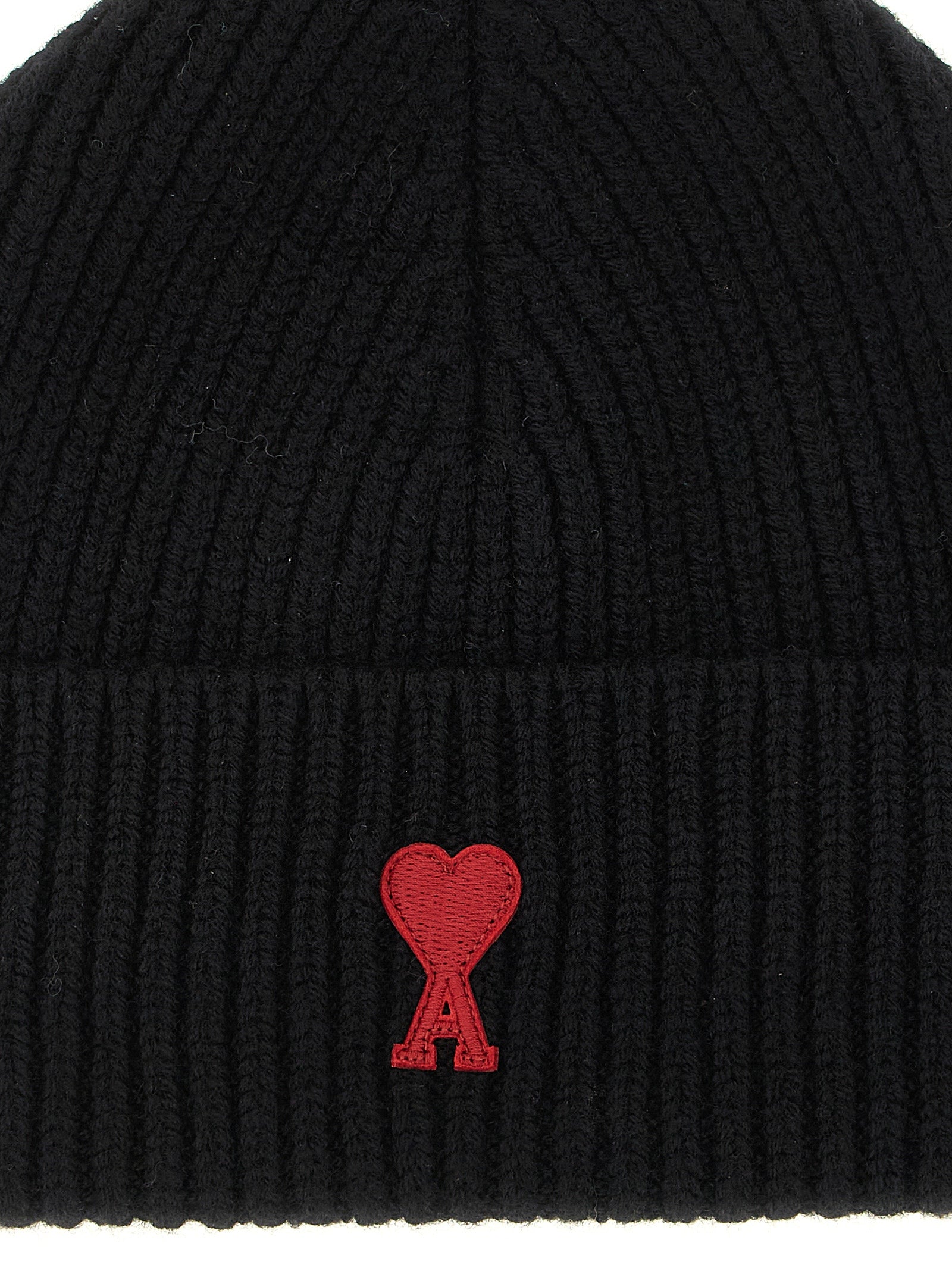 Ami Paris Black Wool Beanie