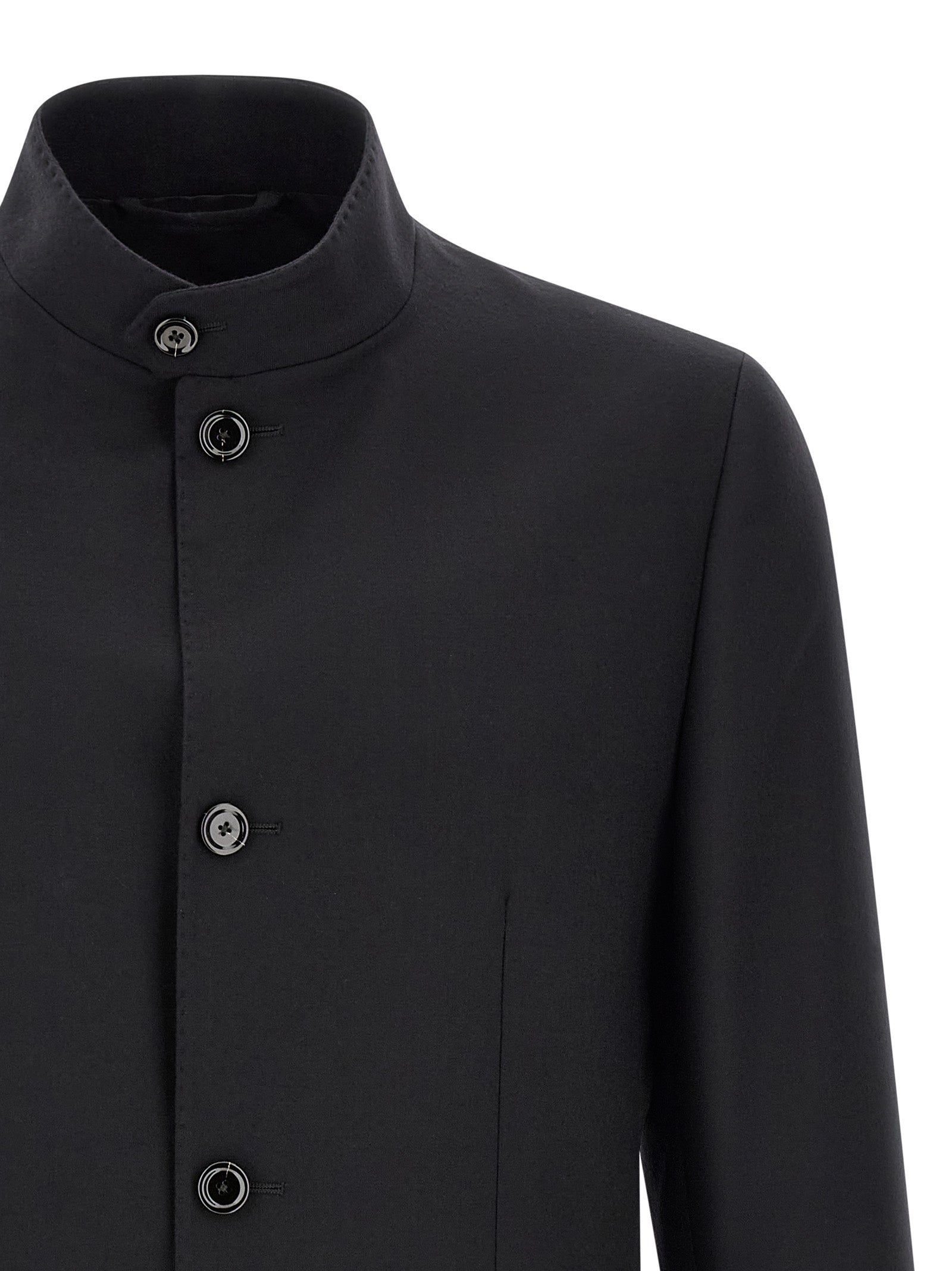 Lardini Black Cashmere Full-Length Jacket
