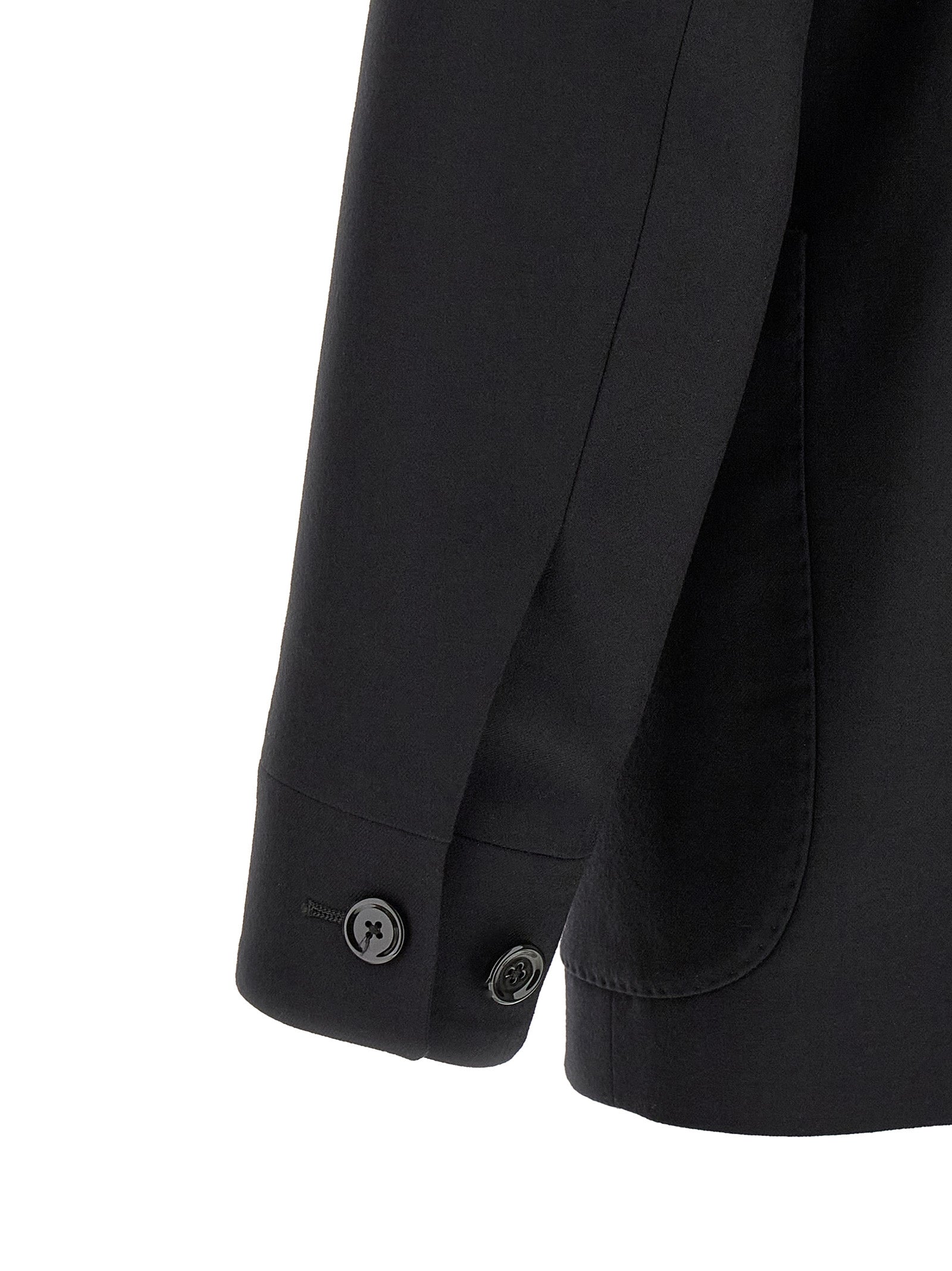 Lardini Black Cashmere Full-Length Jacket