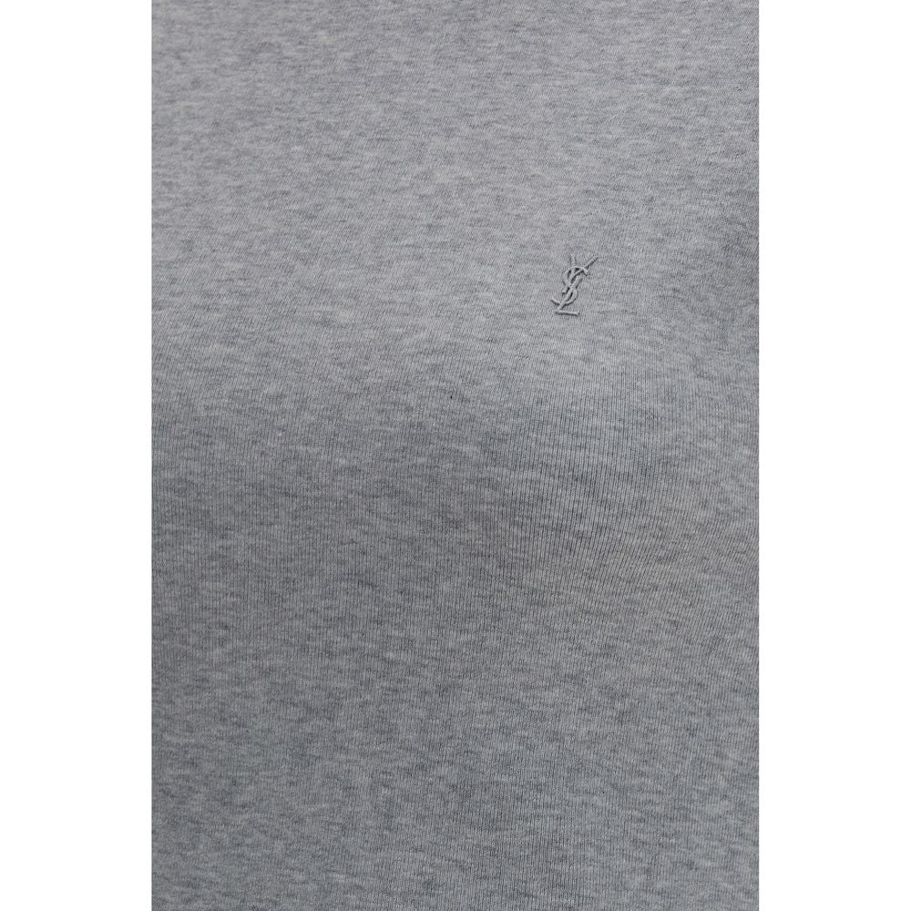 Saint Laurent Gray Cotton T-Shirt