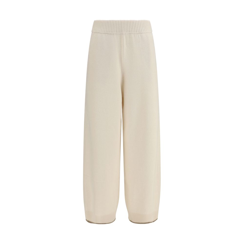 Brunello Cucinelli White Cashmere Casual Pants