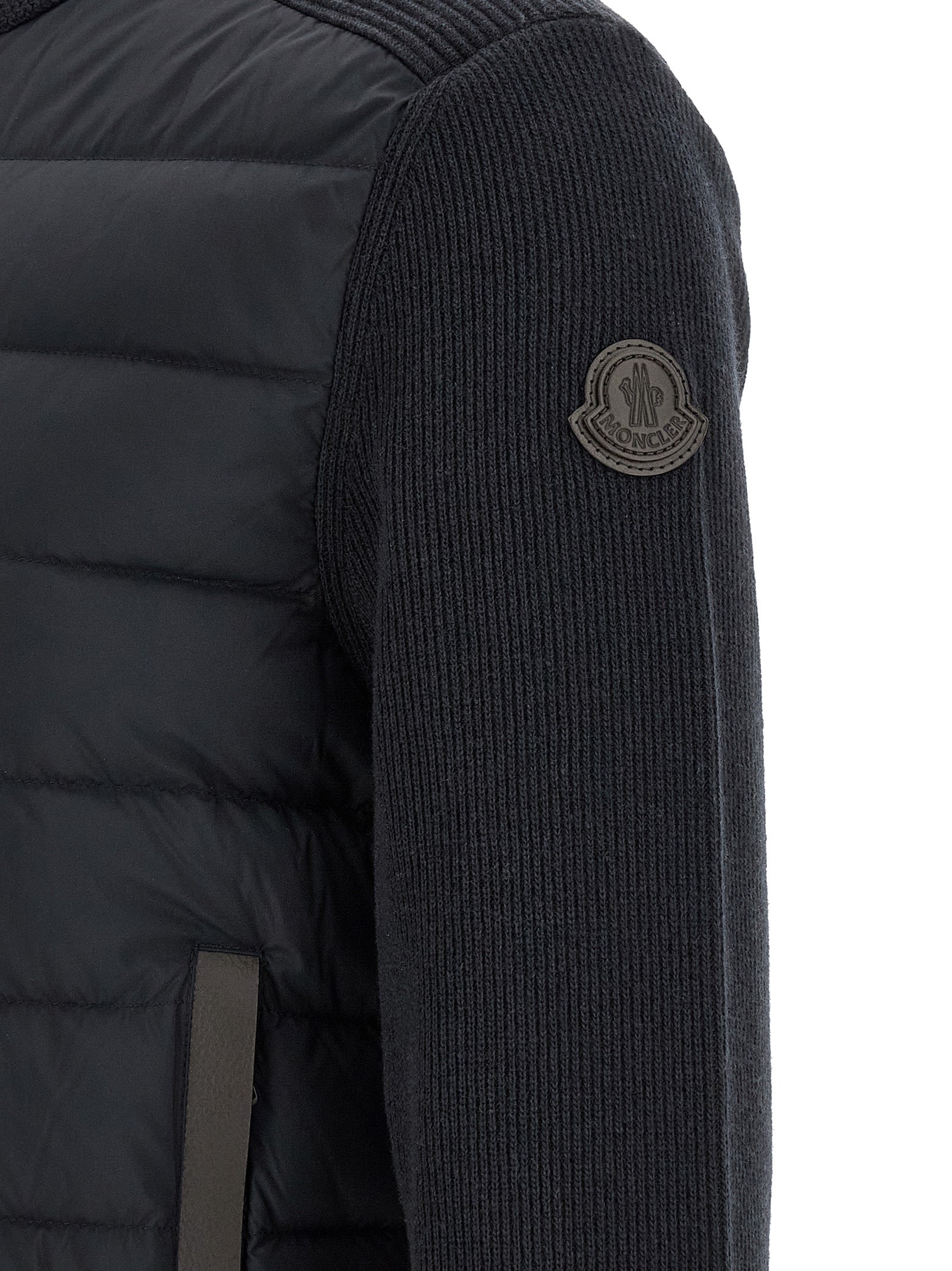 Moncler Blue Leather Cardigan