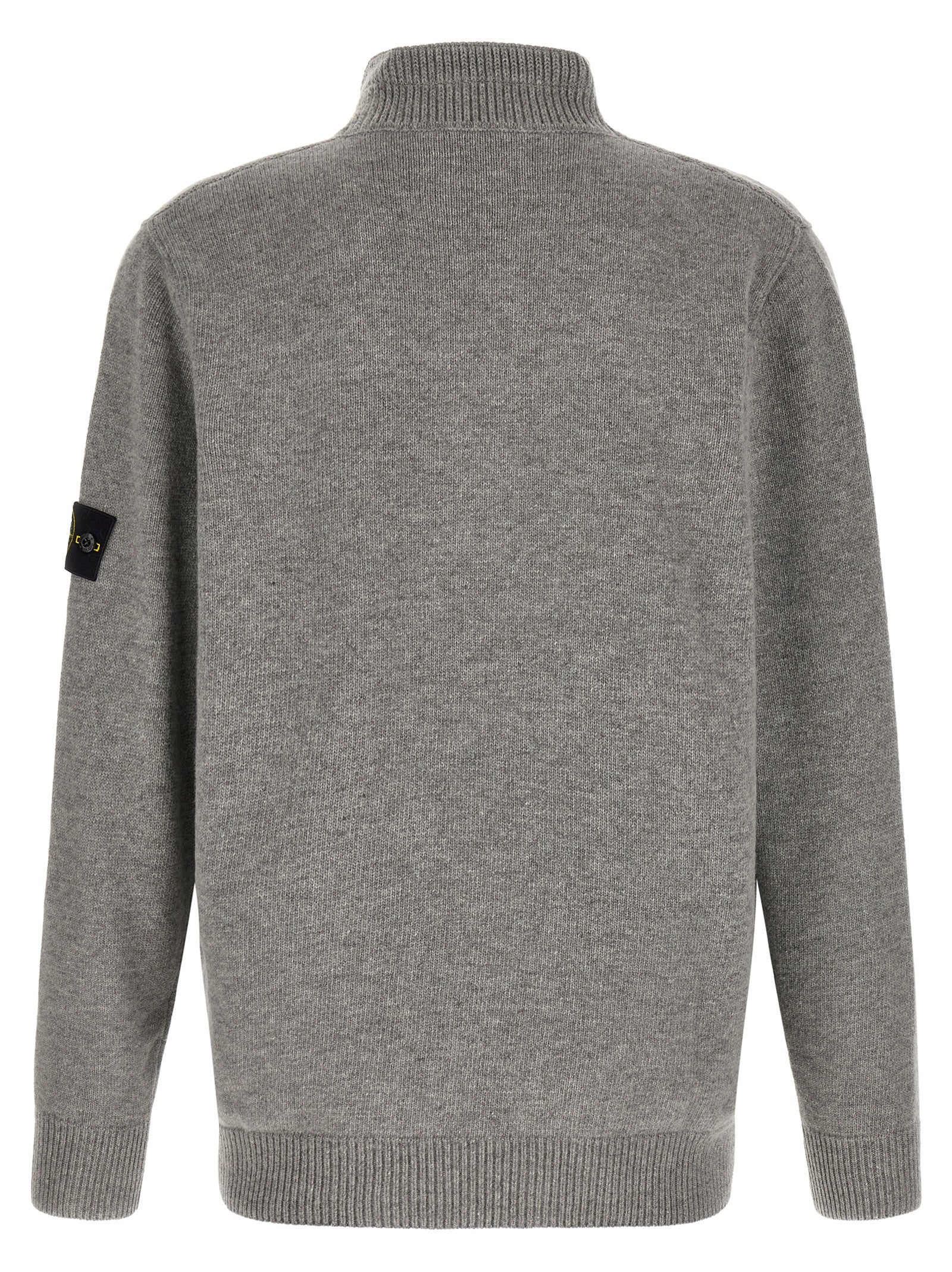 Stone Island Gray Virgin Wool Cardigan