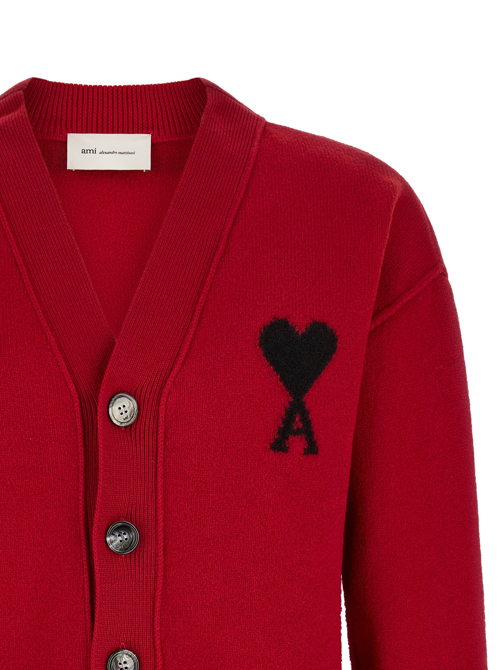 Ami Paris Multicolor Wool Cardigan