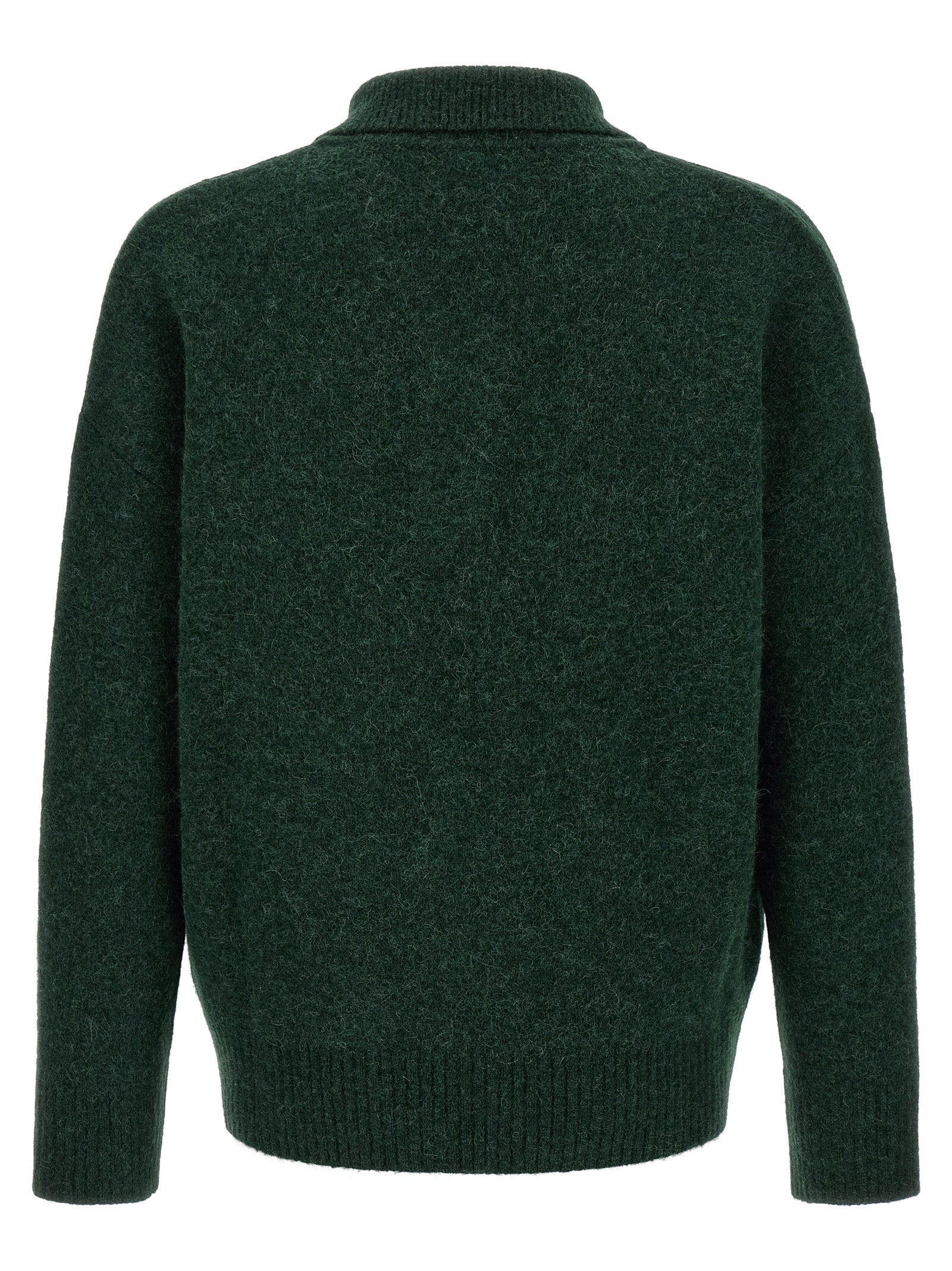 Ami Paris Bicolor Alpaca Leather Polo Shirt