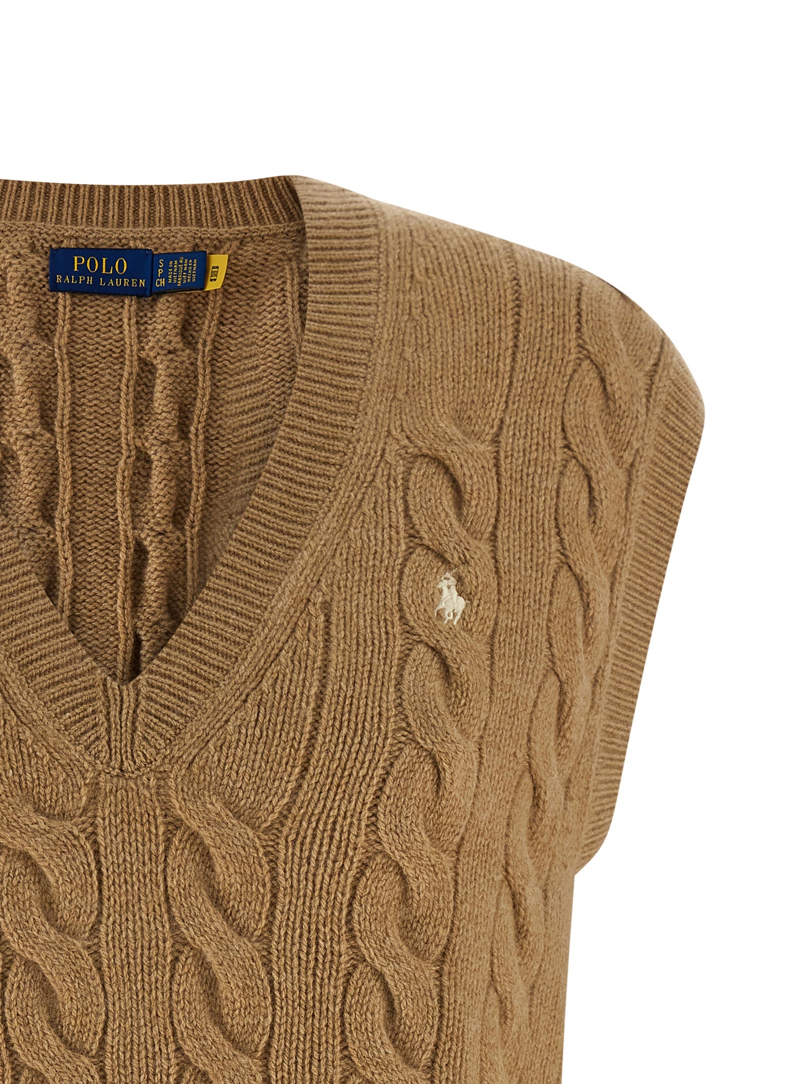 Polo Ralph Lauren Beige Wool Sleeveless Jacket