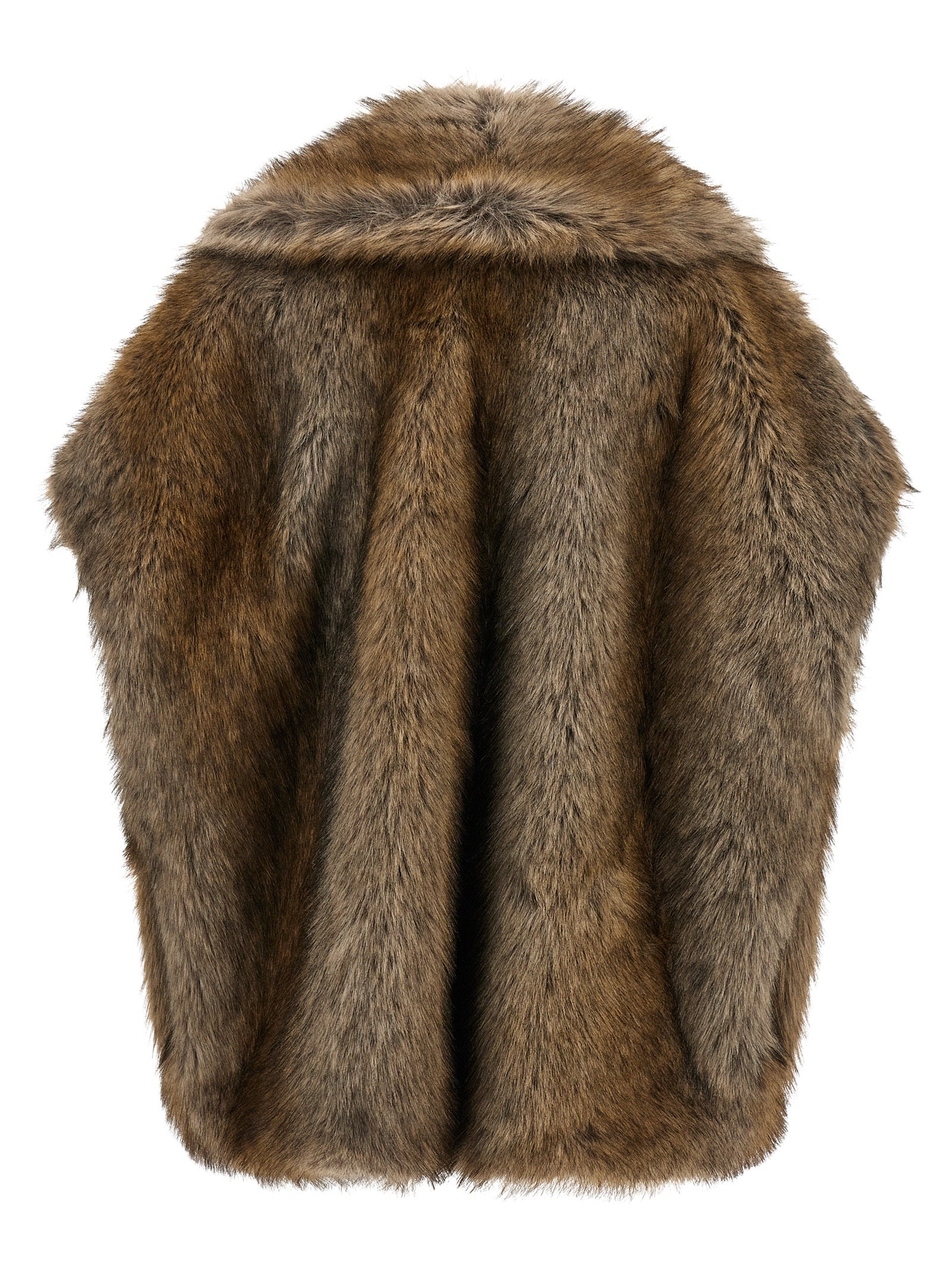 B&B COUTURE Brown Polyester Sleeveless Jacket