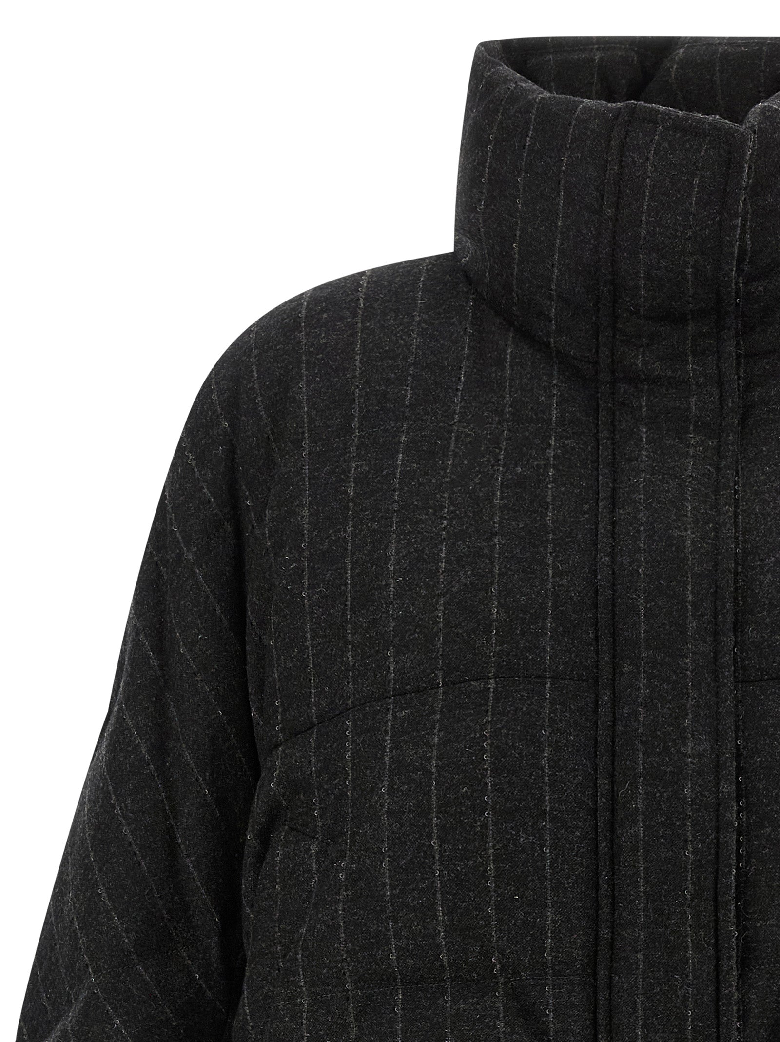 Brunello Cucinelli Gray Virgin Wool Full-Length Jacket