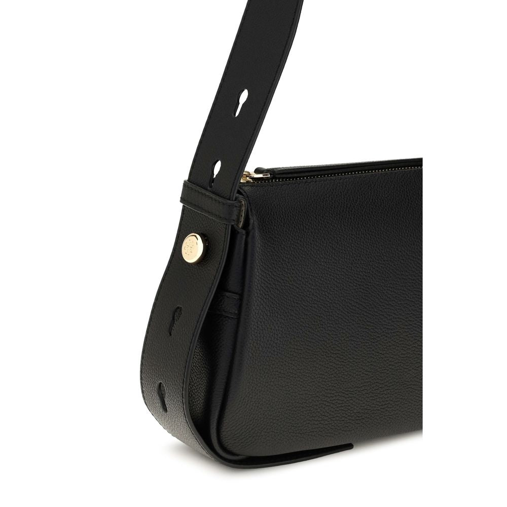 Tory Burch Black Calf Leather Bos Taurus Shoulder Bag