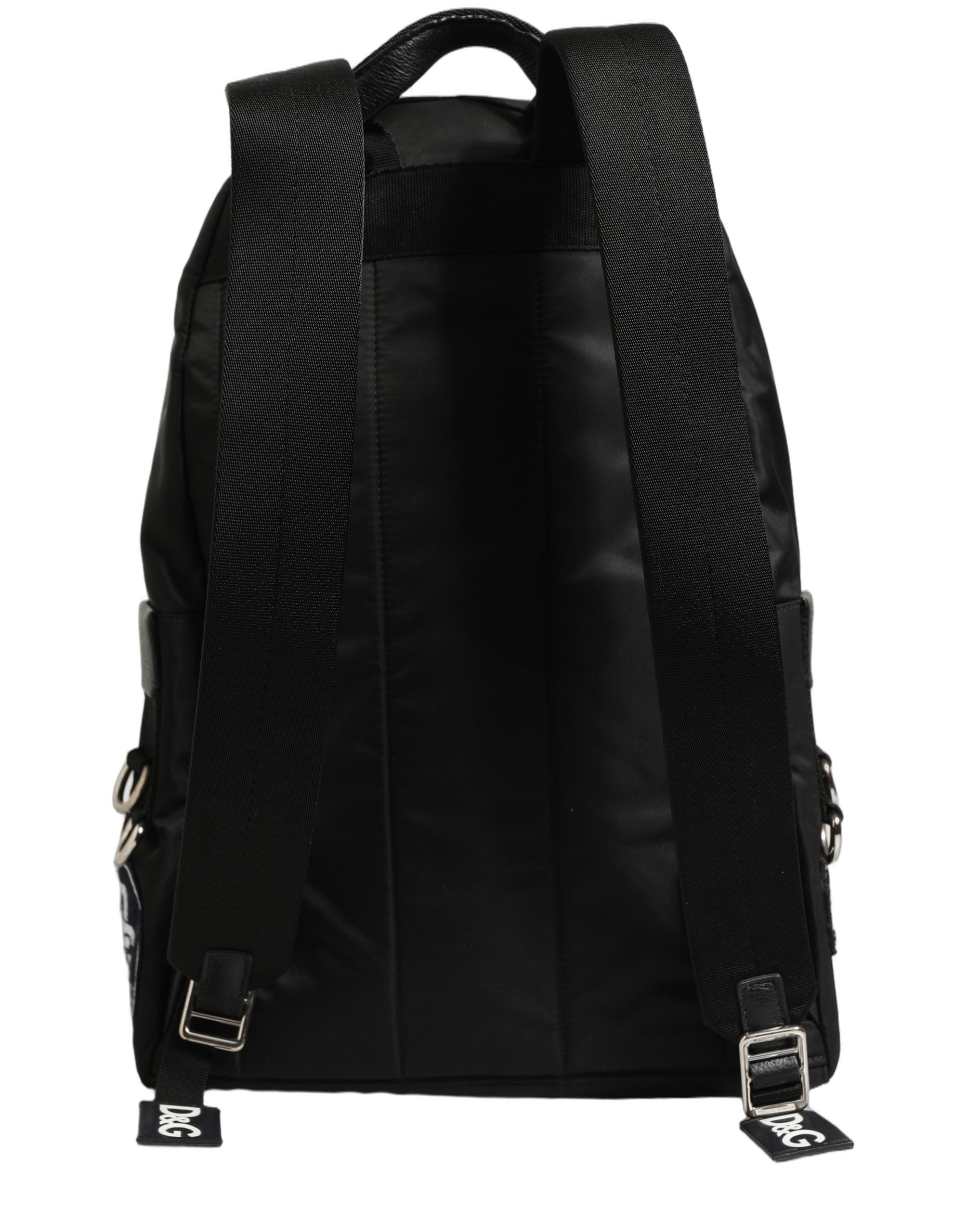 Dolce & Gabbana Men Black #DG LOVE Logo Patches Nylon Backpack Bag