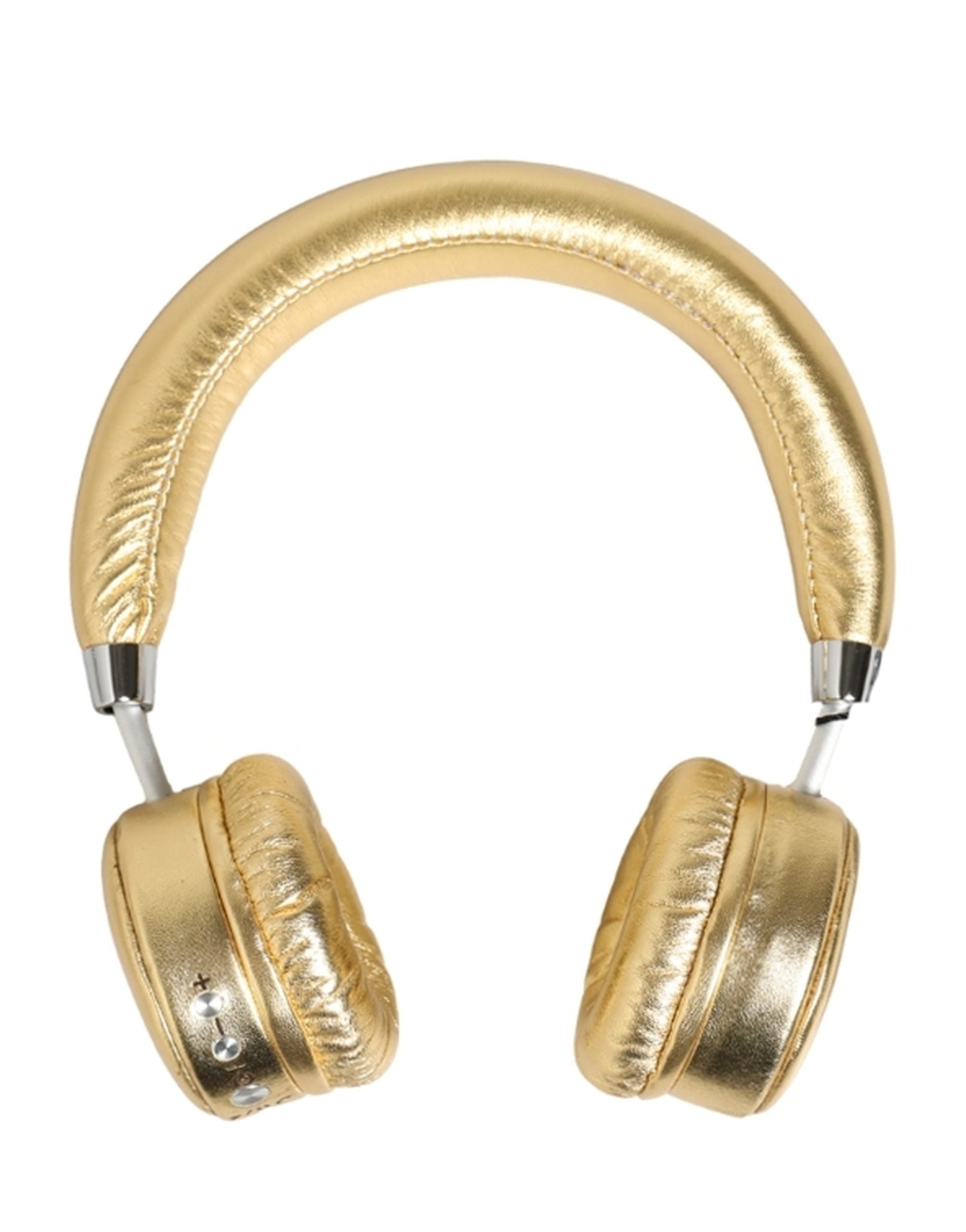 Dolce & Gabbana Women Gold Leather Wireless On-Ear Headset Headphones