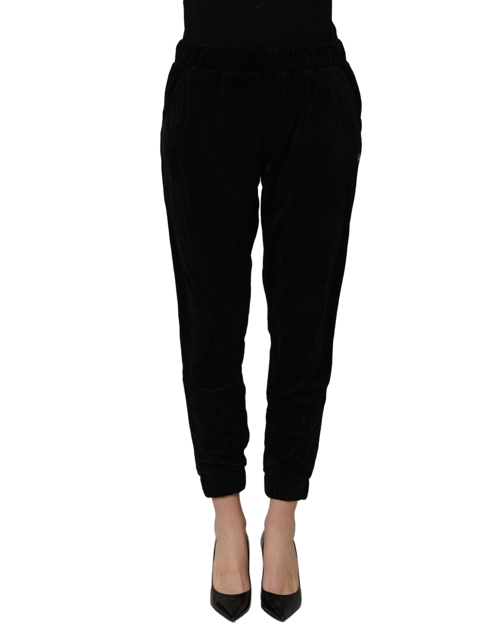 Juicy Couture Dark Gray Mid Waist Tapered Cropped Trouser Pants