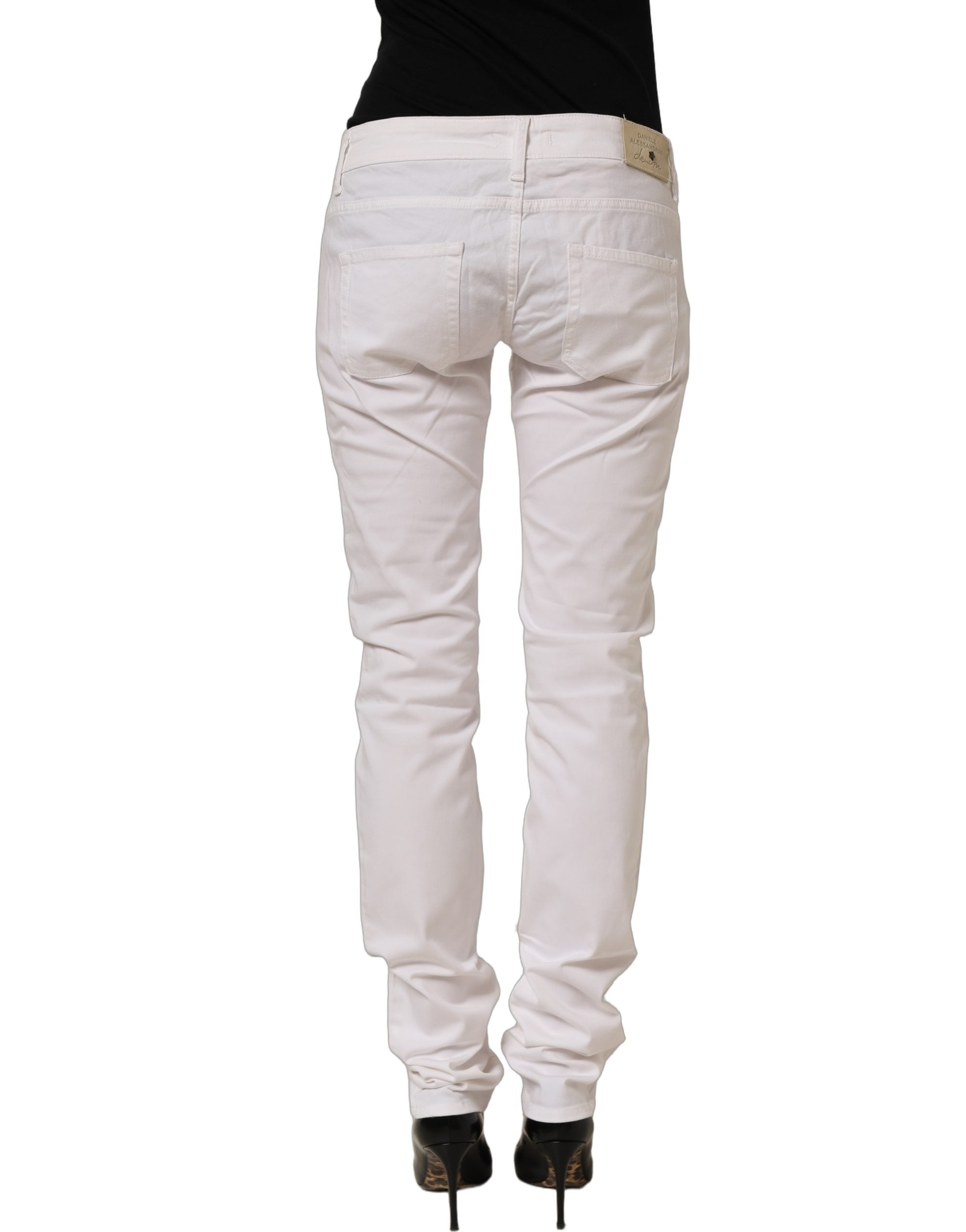 Daniele Alessandrini White Cotton Stretch Skinny Denim Jeans