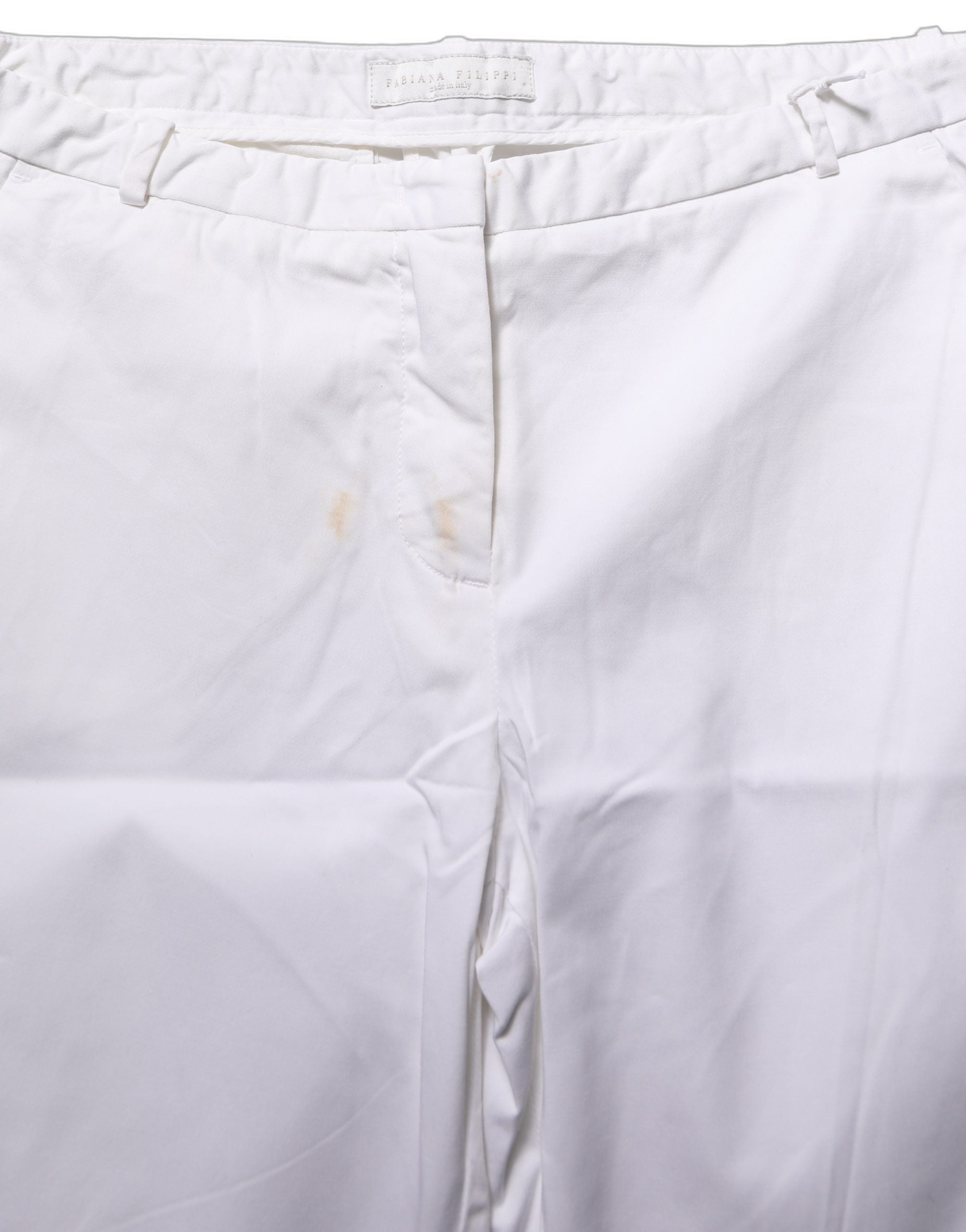 Fabiana Filippi White Low Waist Straight Formal Trouser Pants