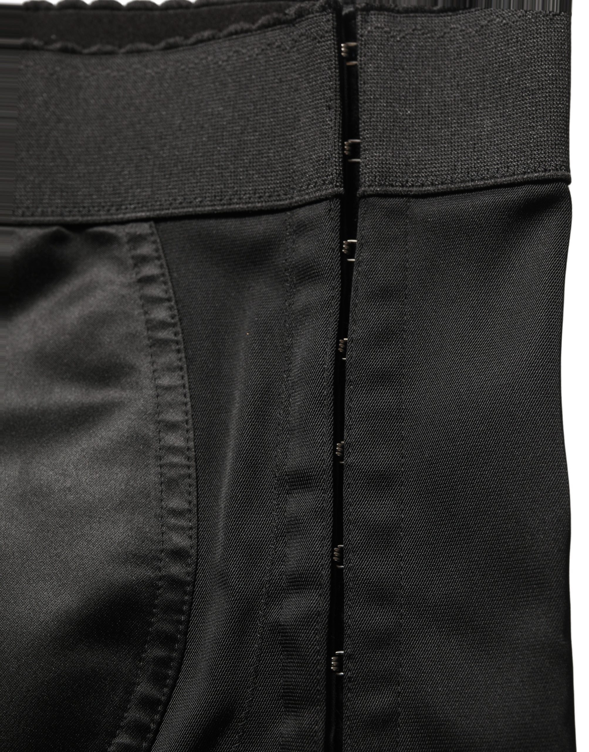 Dolce & Gabbana Black Nylon HighWaist Elastic Waistband Shorts