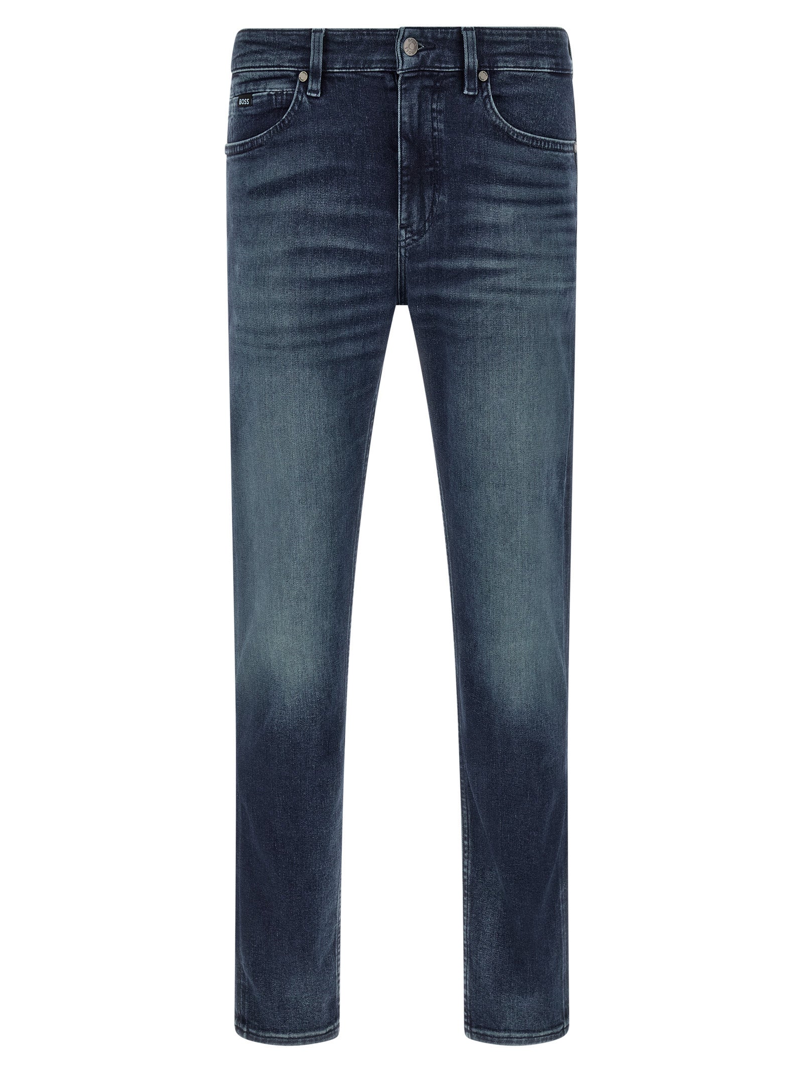 Hugo Boss Blue Cotton Tapered Jeans
