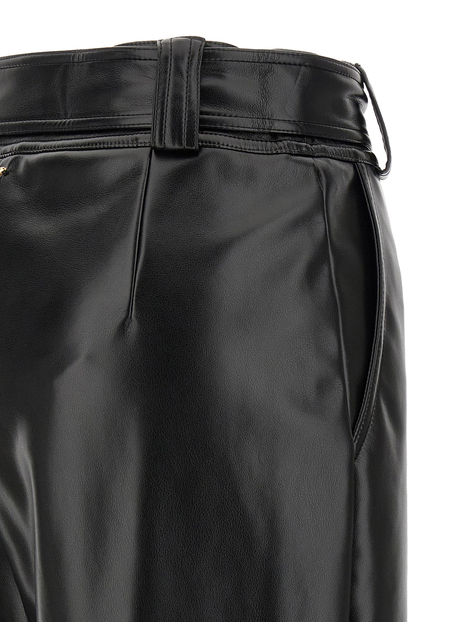 Twinset Black Polyester Cropped Pants