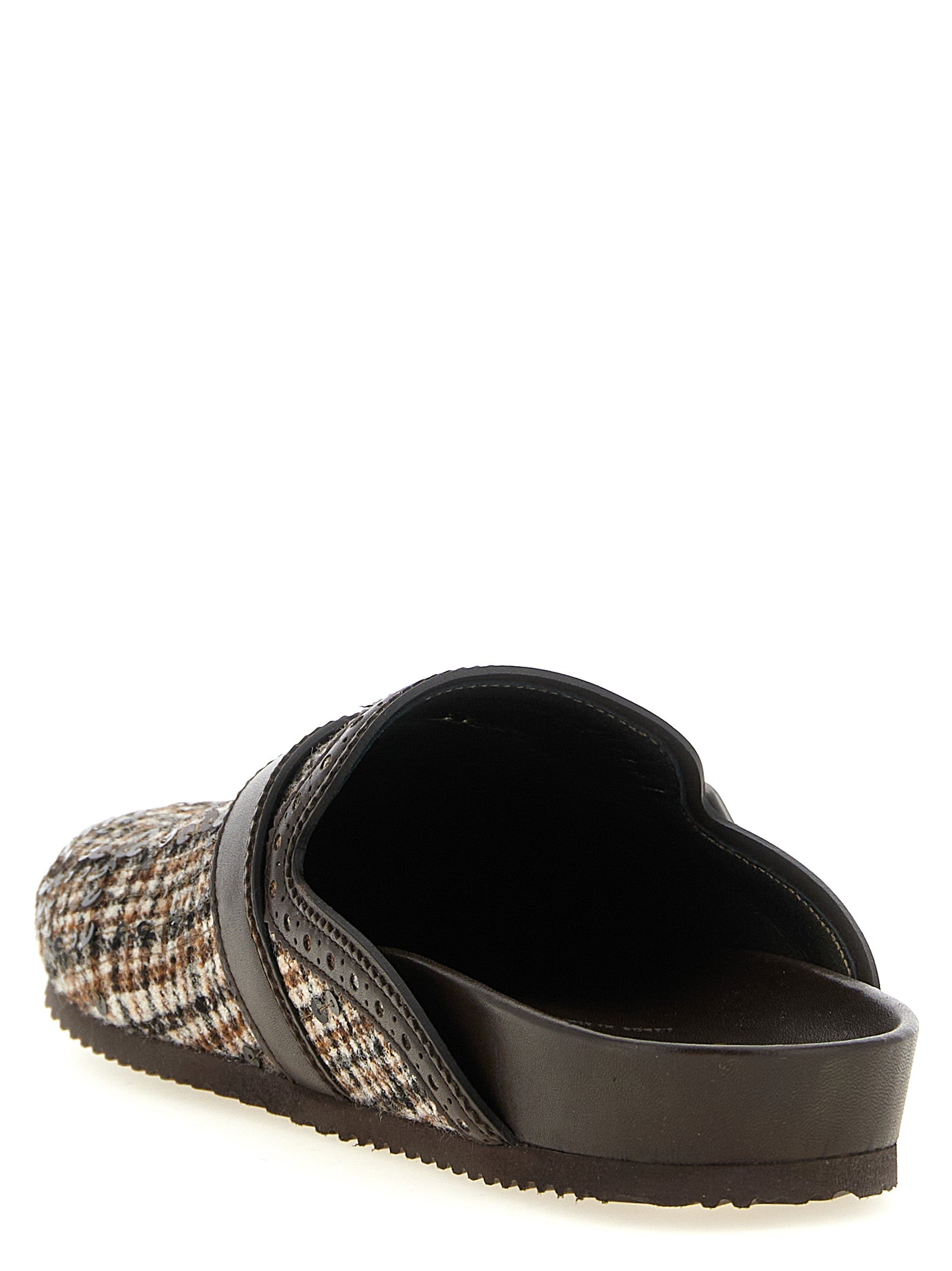 Brunello Cucinelli Brown Alpaca Leather Clogs
