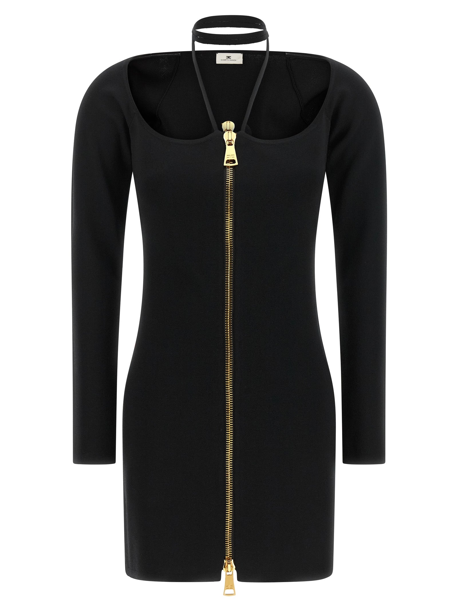 Elisabetta Franchi Black Viscose Short Dress