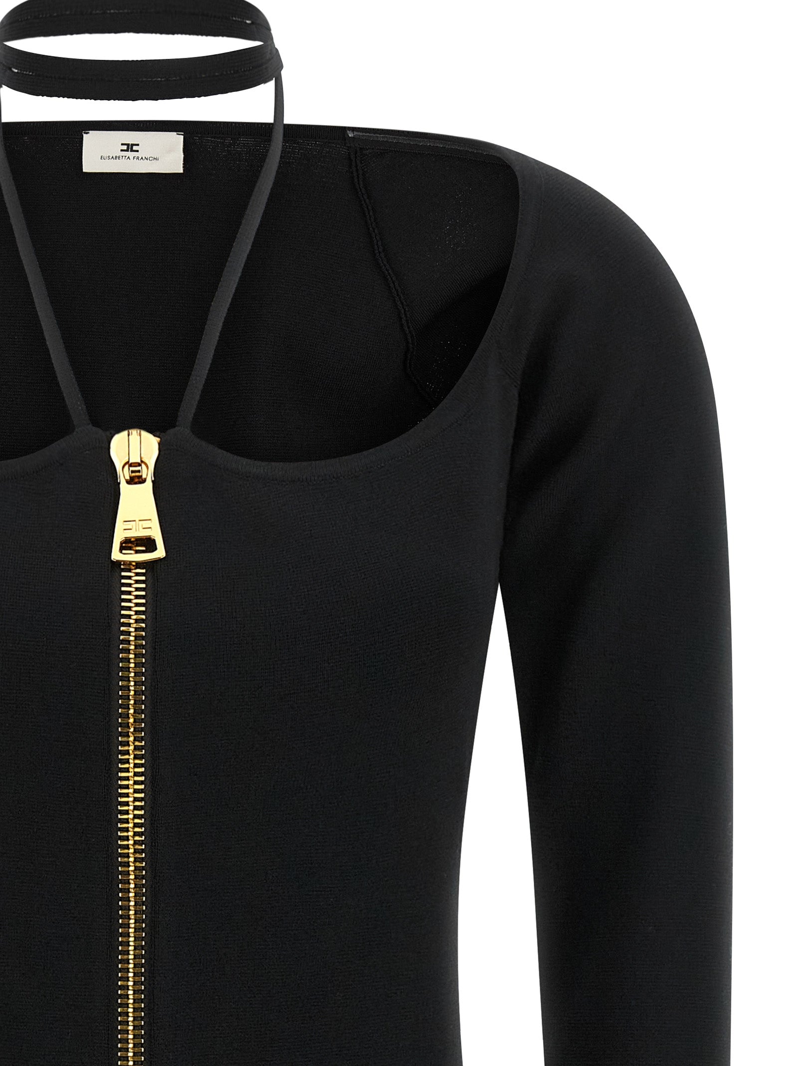 Elisabetta Franchi Black Viscose Short Dress