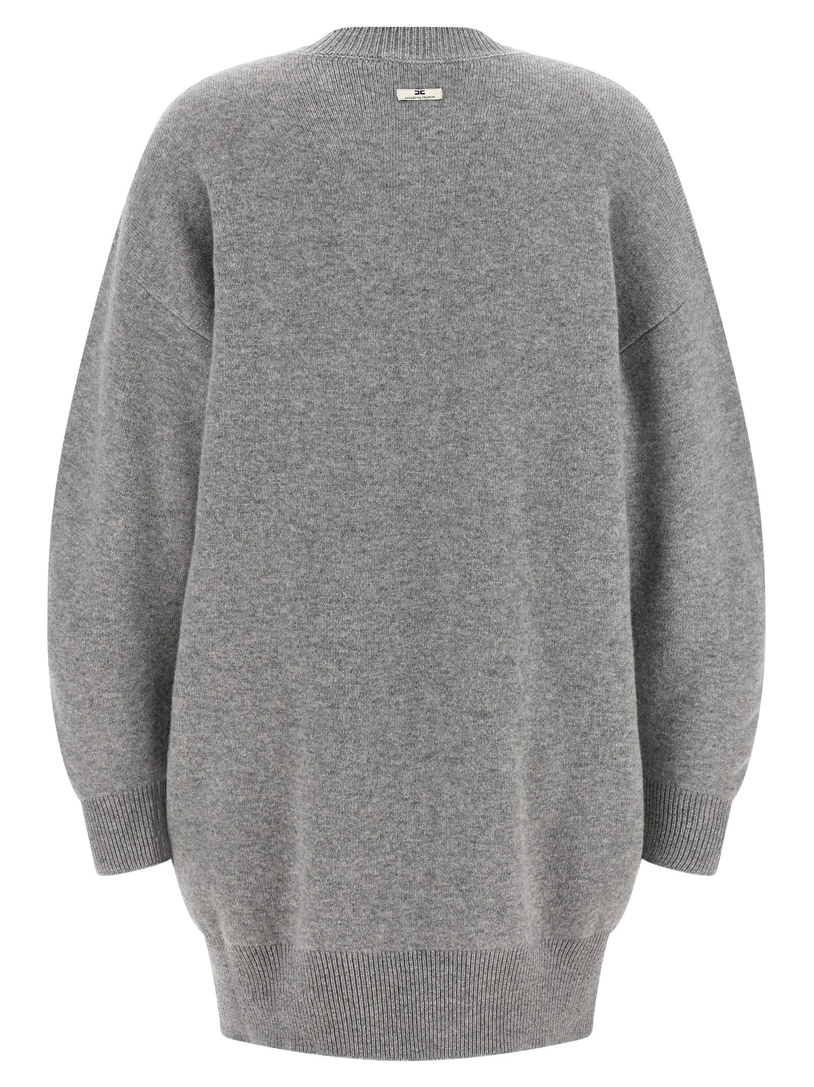 Elisabetta Franchi Gray Wool Short Dress