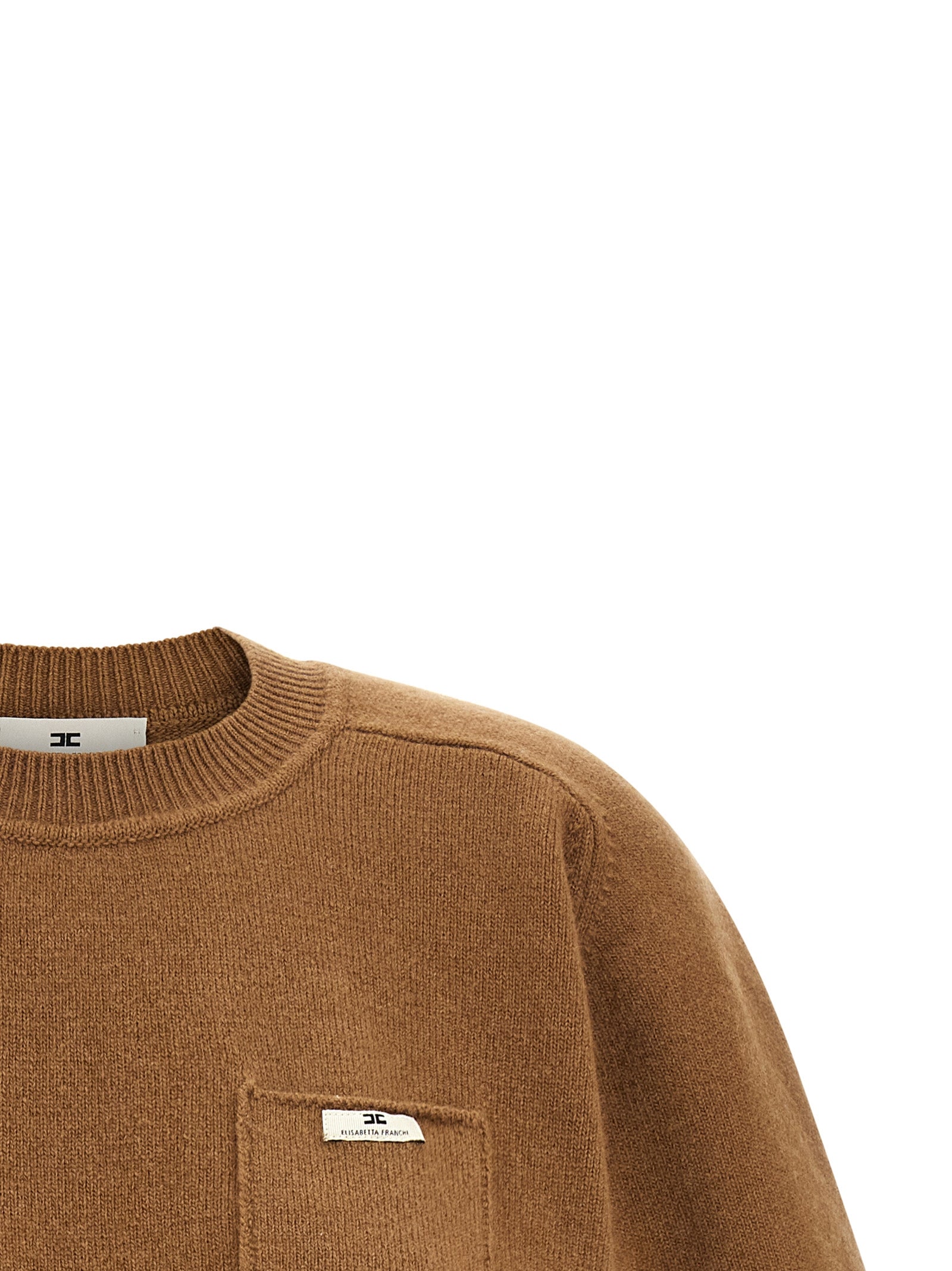 Elisabetta Franchi Brown Wool Sweatshirt
