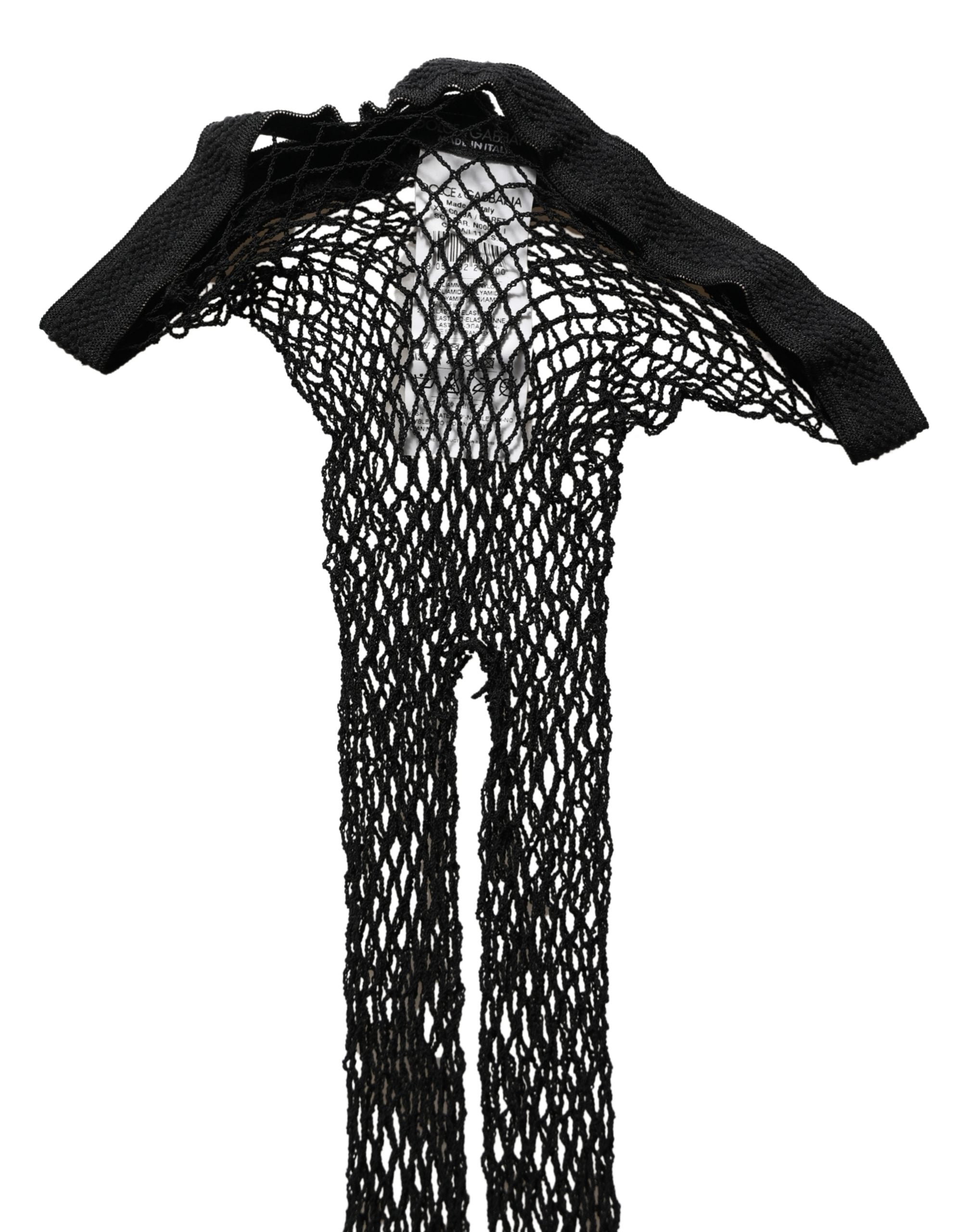 Dolce & Gabbana Black Fishnet Tights Stocking Pantyhose One Size Socks