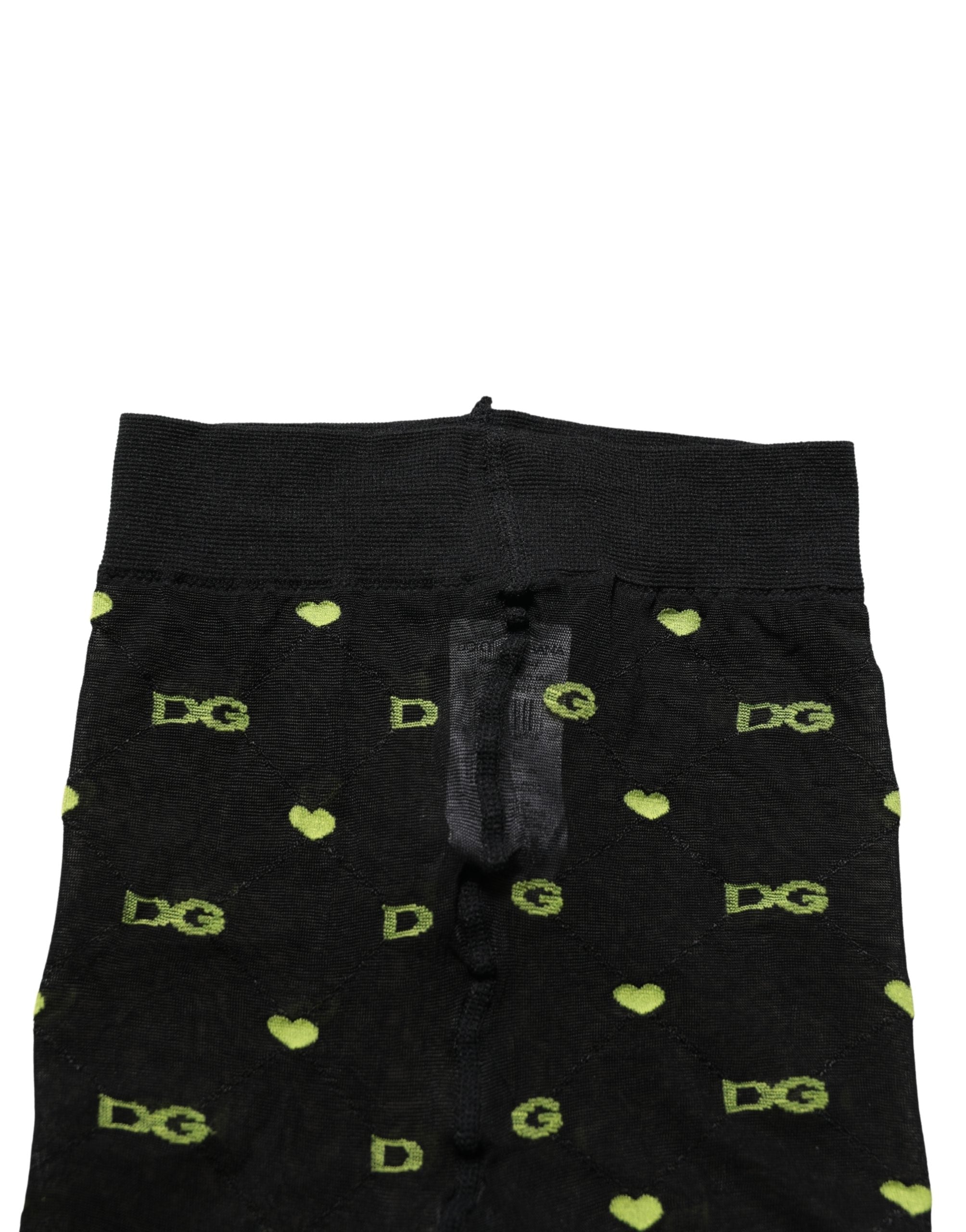 Dolce & Gabbana Black Nylon Logo Tights Stocking Pantyhose Socks