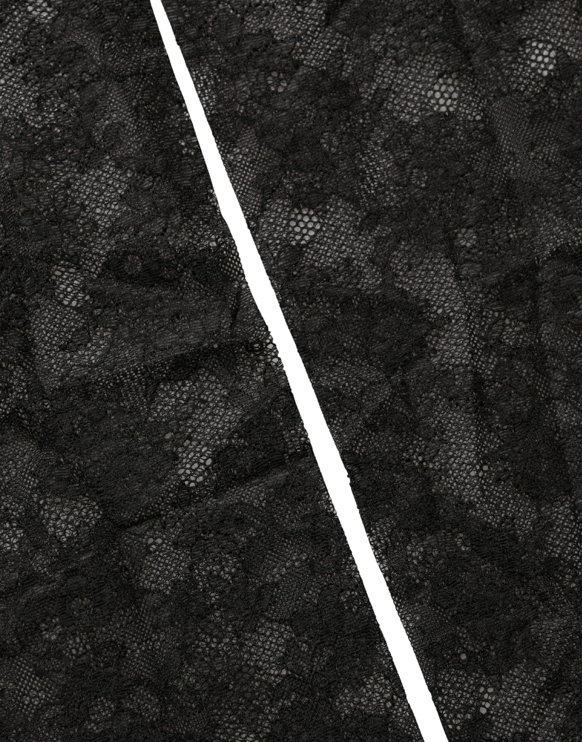 Dolce & Gabbana Black Floral Lace Nylon Stretch Knee High Socks