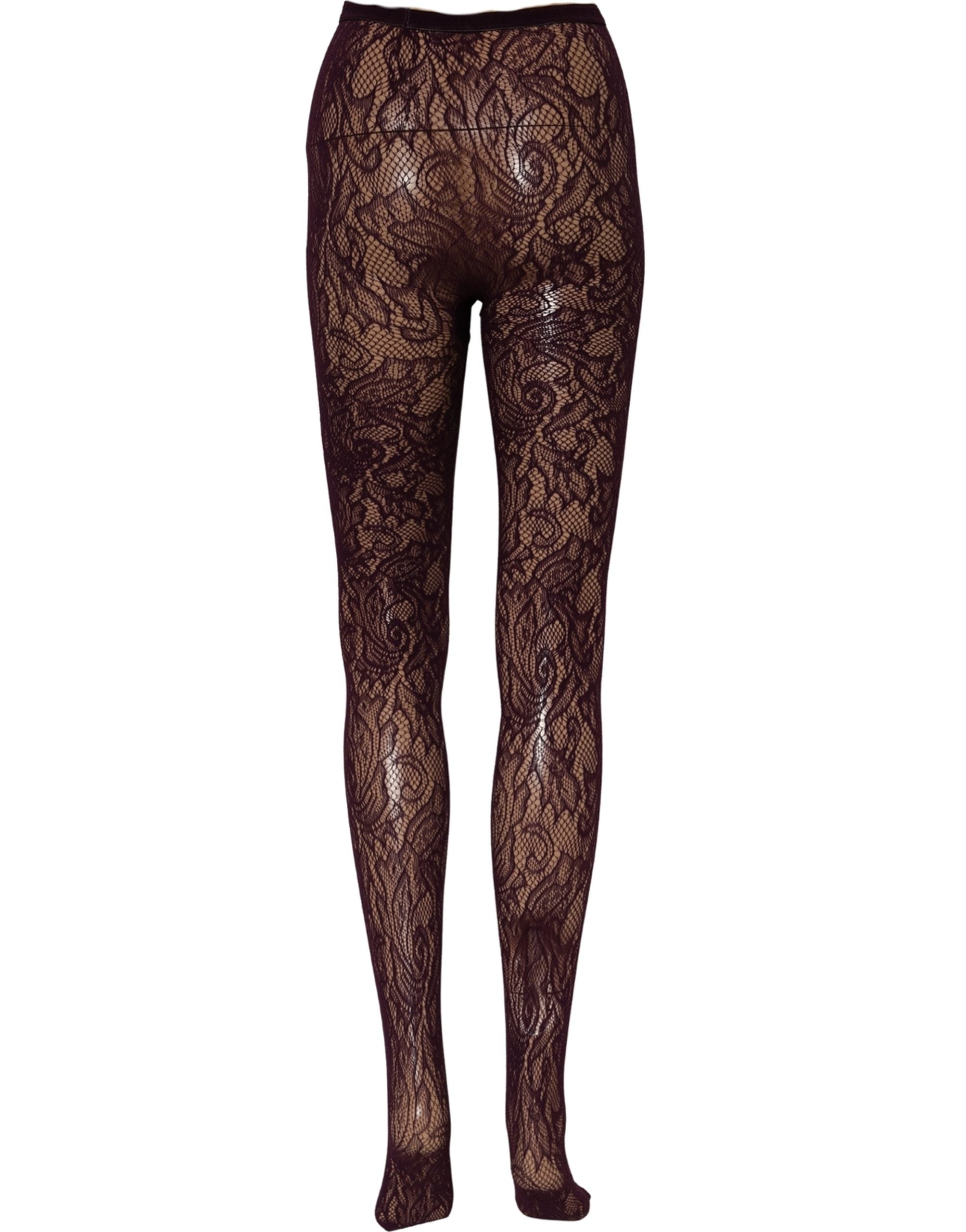 Dries Van Noten Violet Floral Fishnet Tights Stockings Pantyhose Socks
