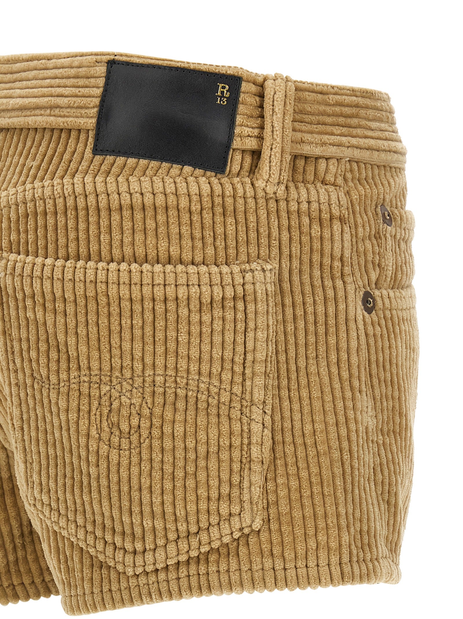 R13 Beige Cotton Bermuda Shorts