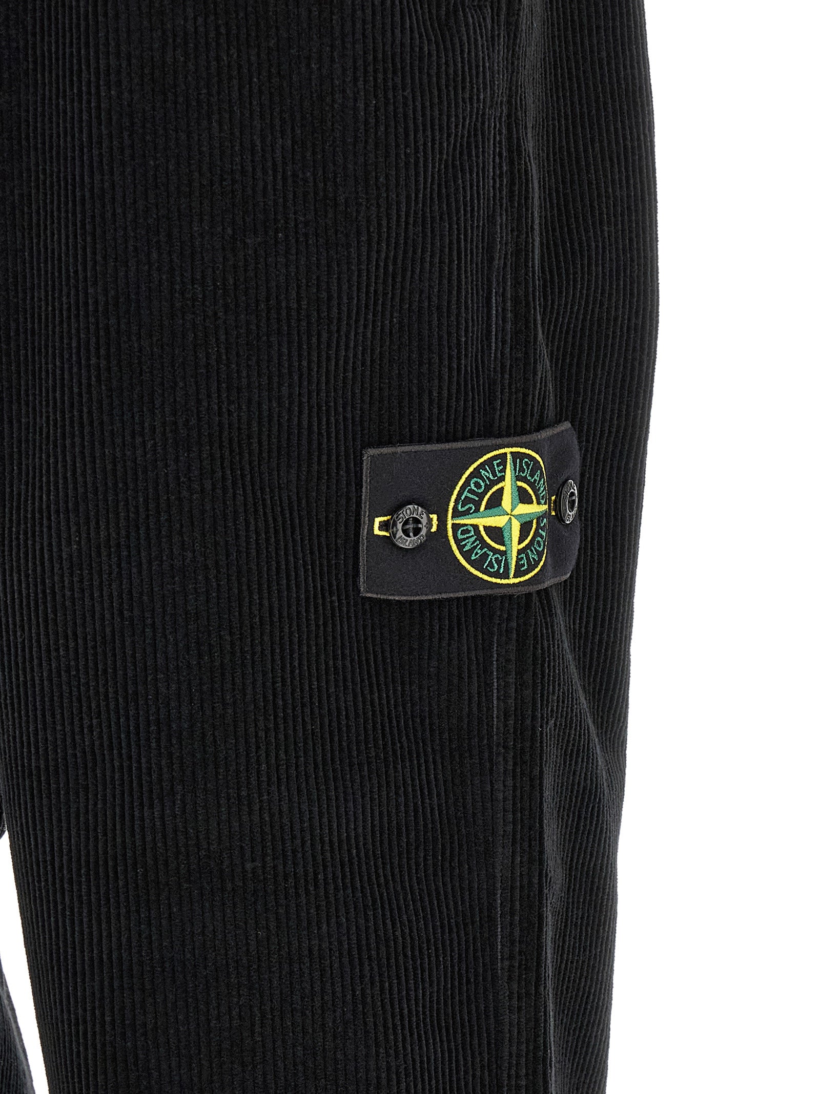 Stone Island Black Cotton Casual Pants