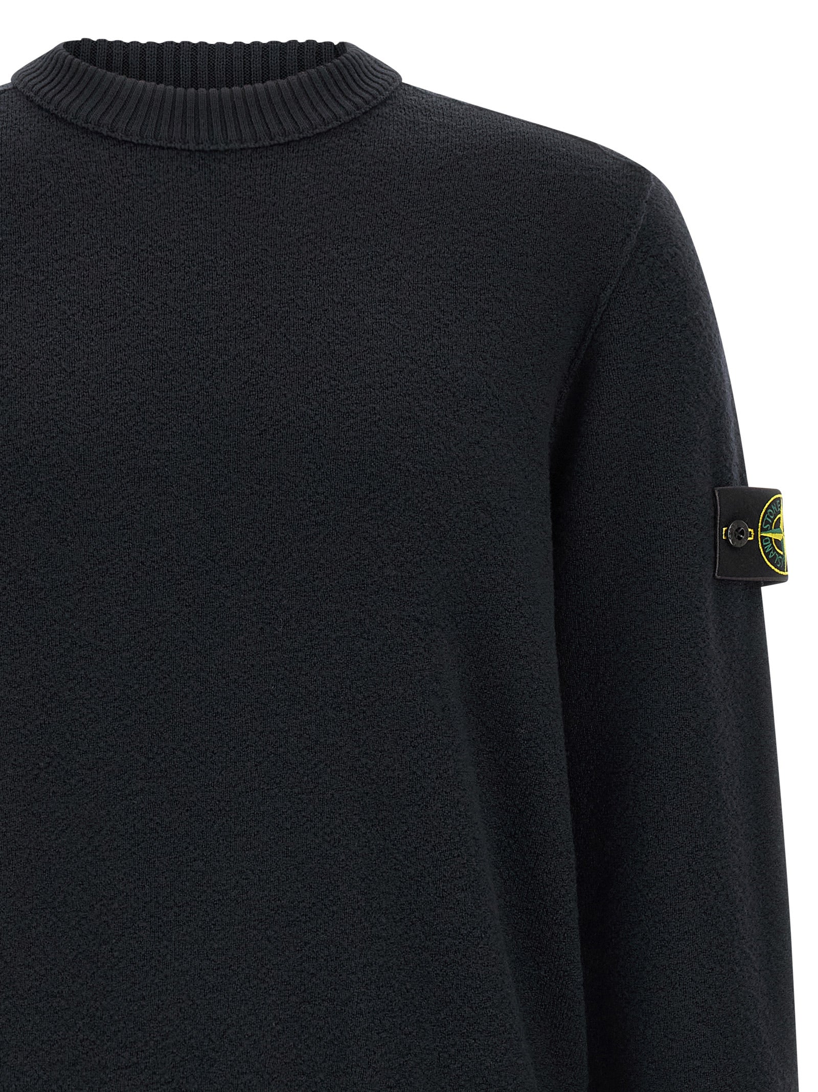 Stone Island Blue Virgin Wool Cardigan