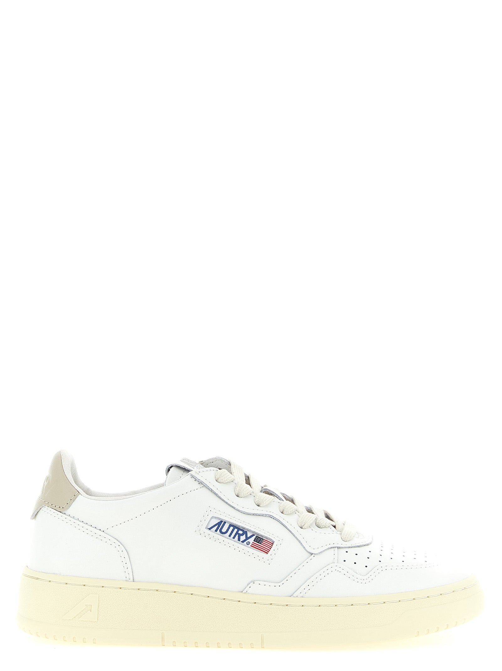 Autry Beige Cowhide Low Top Sneakers