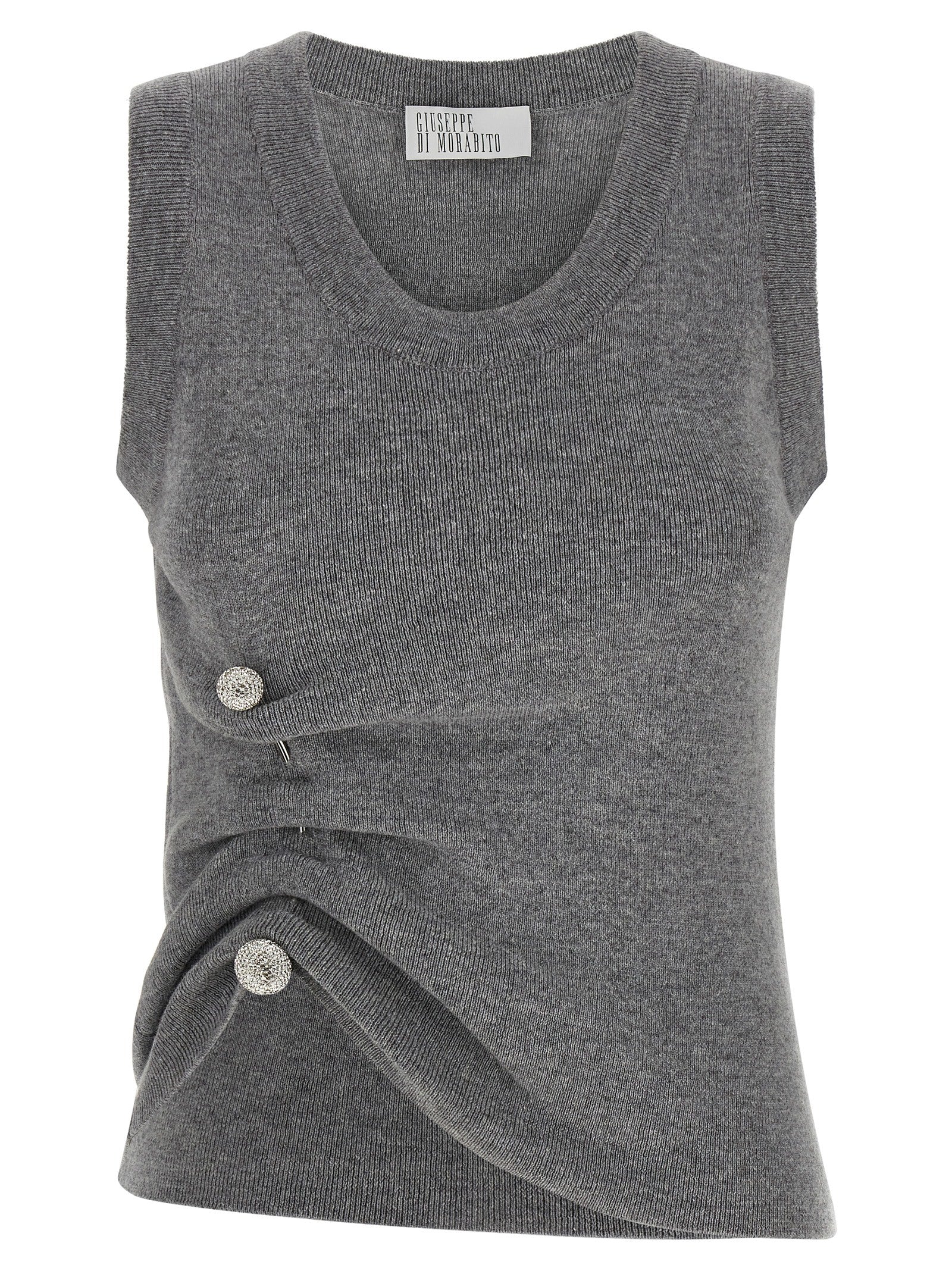 Giuseppe Di Morabito Gray Virgin Wool Sleeveles Sweater